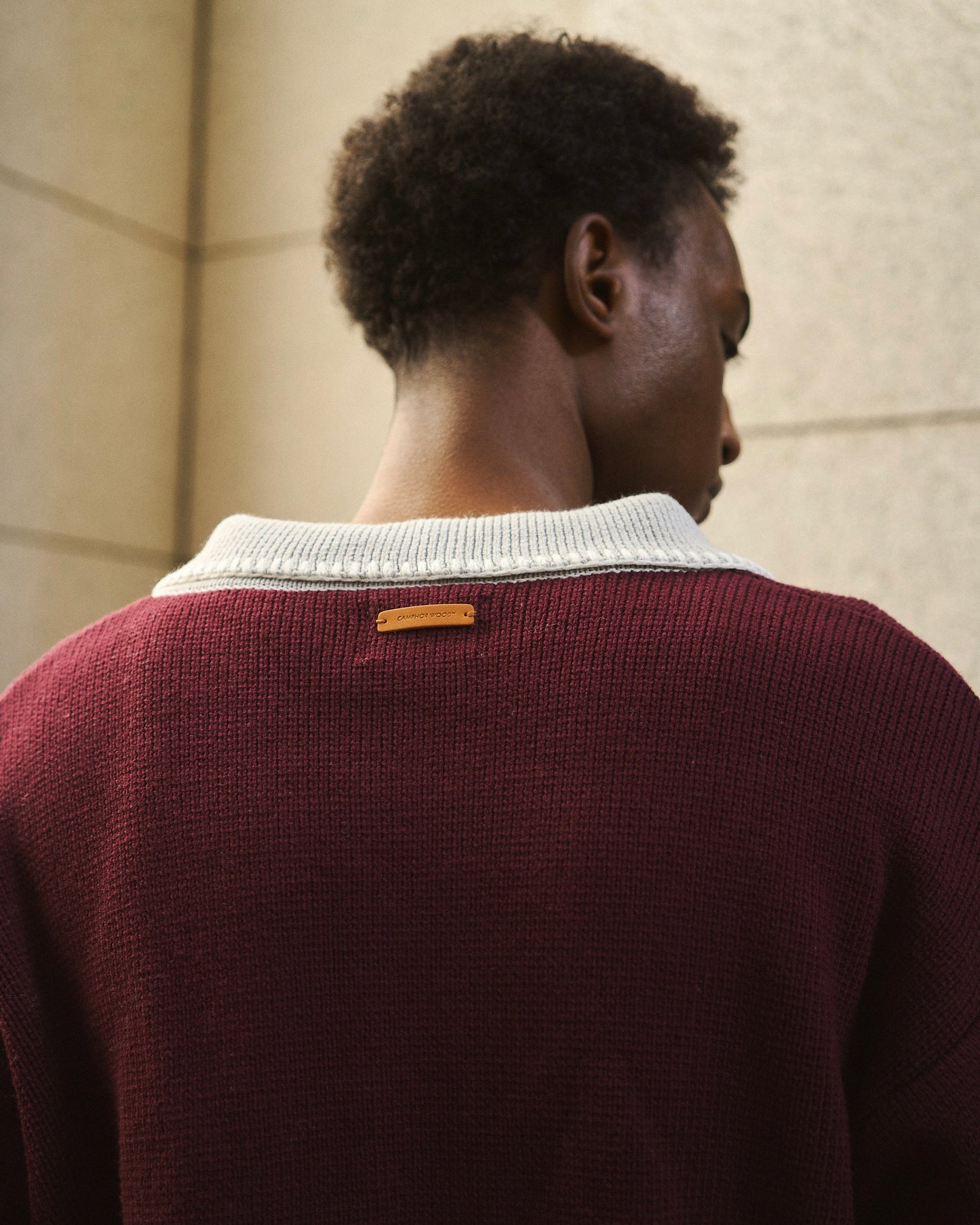 with collar stitching zipper knit shirt jacket
