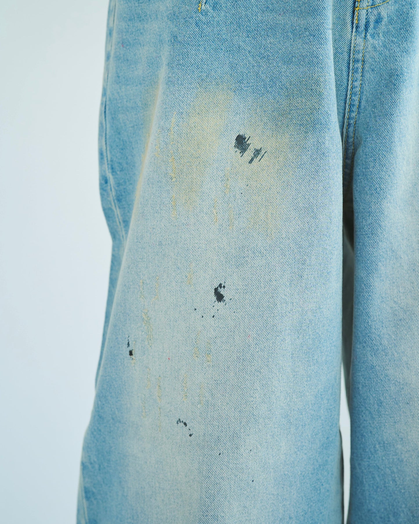 wide baggy overdye denim trousers