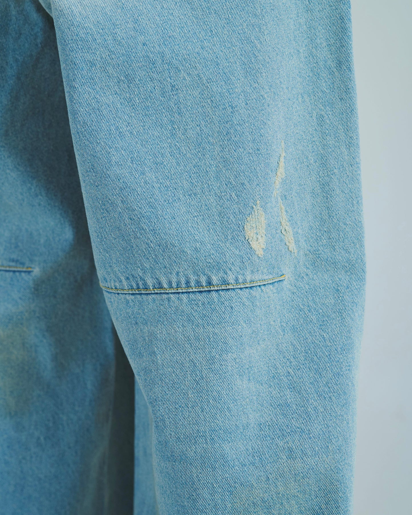wide baggy overdye denim trousers