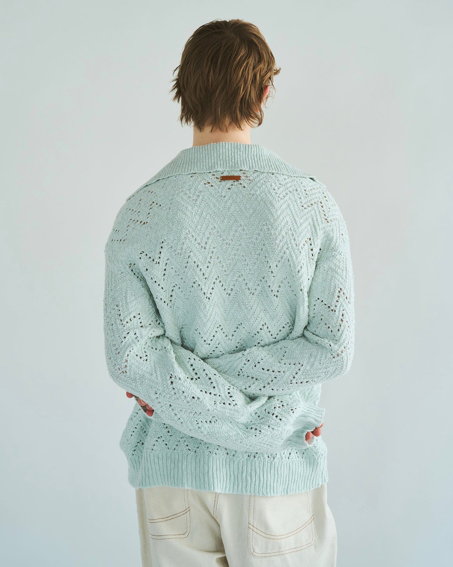 skipper stitching l/s knit shirt
