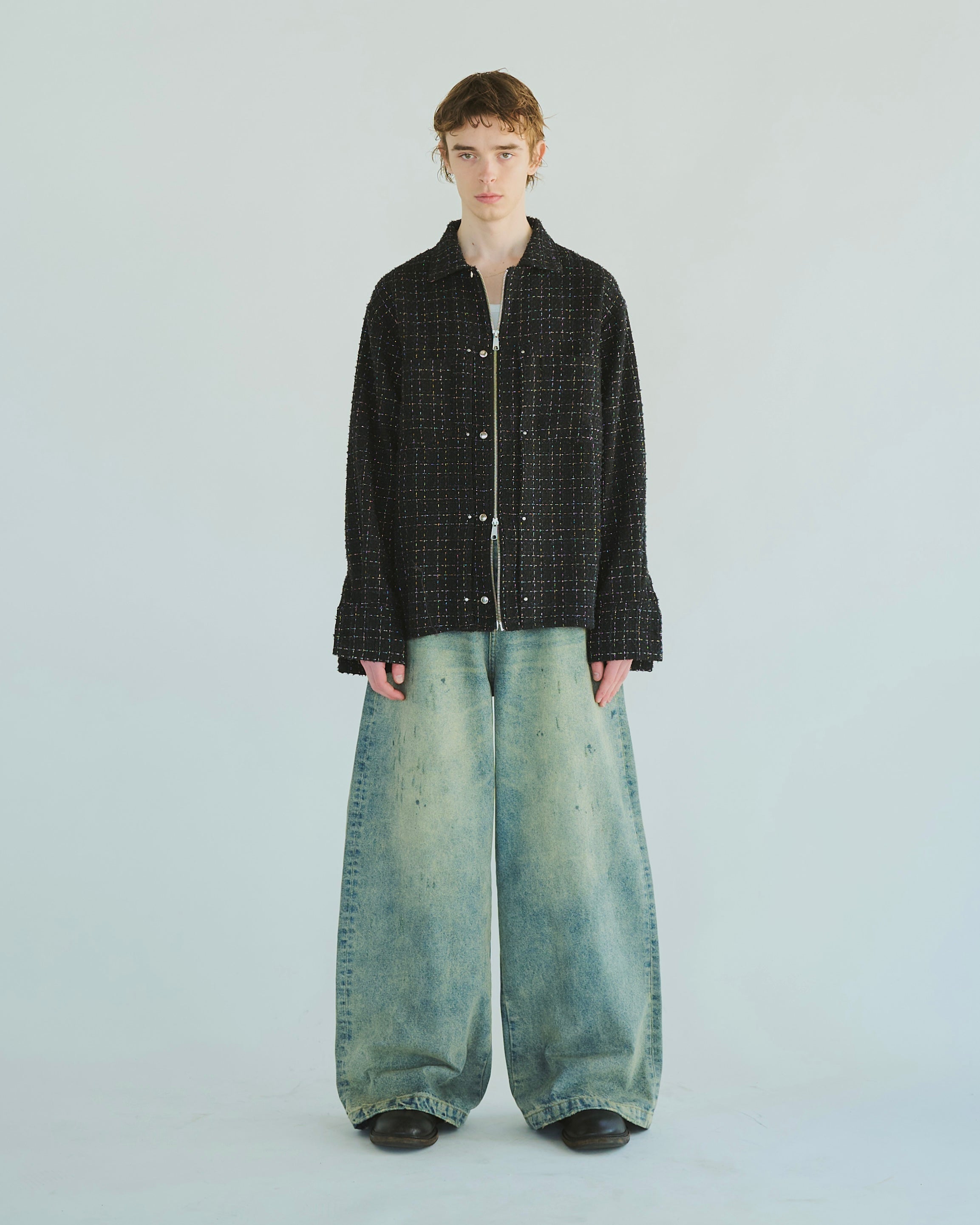 wide baggy overdye denim trousers / ワイドバギーオーバーダイ