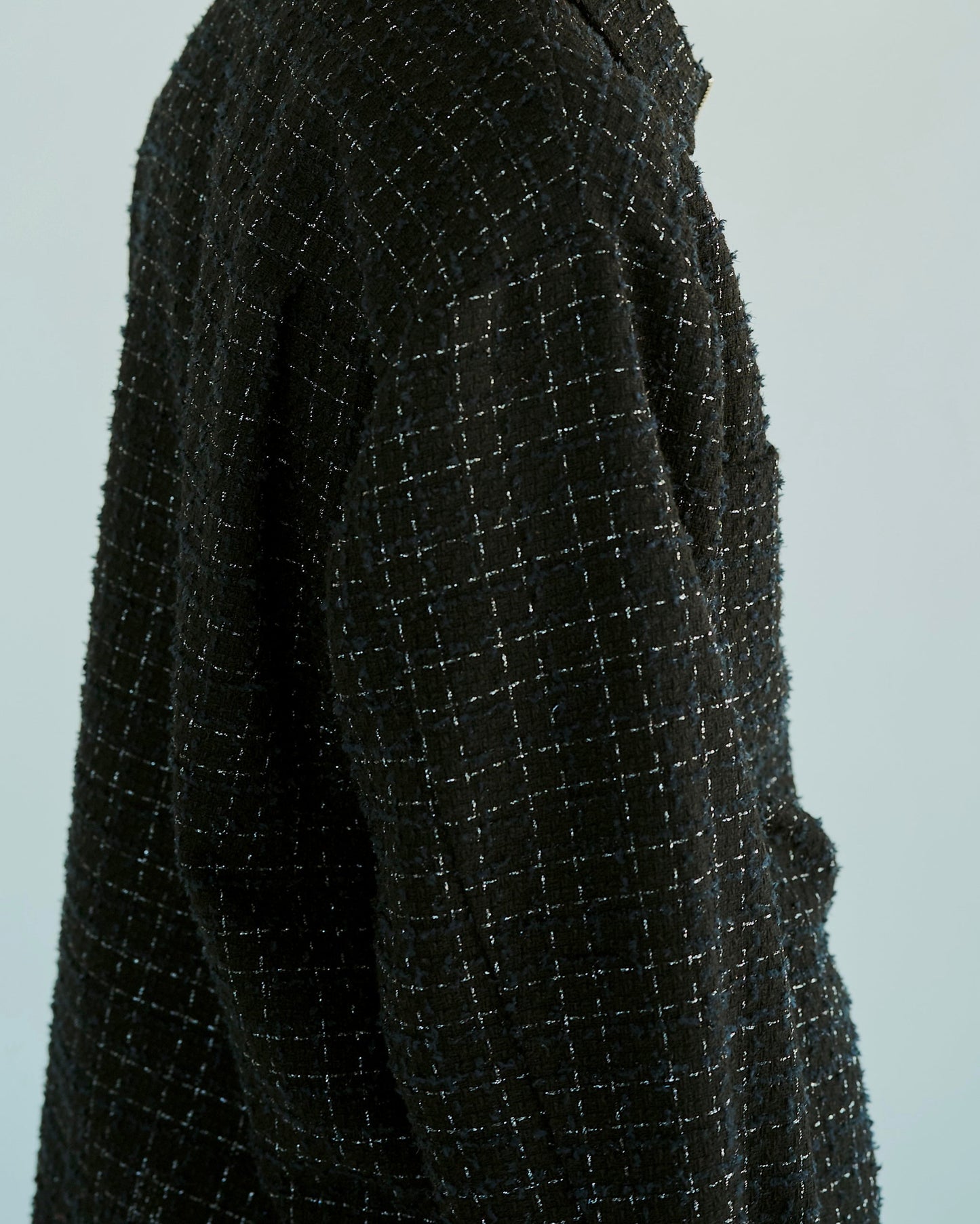 lame tweed double zipper shirt jacket