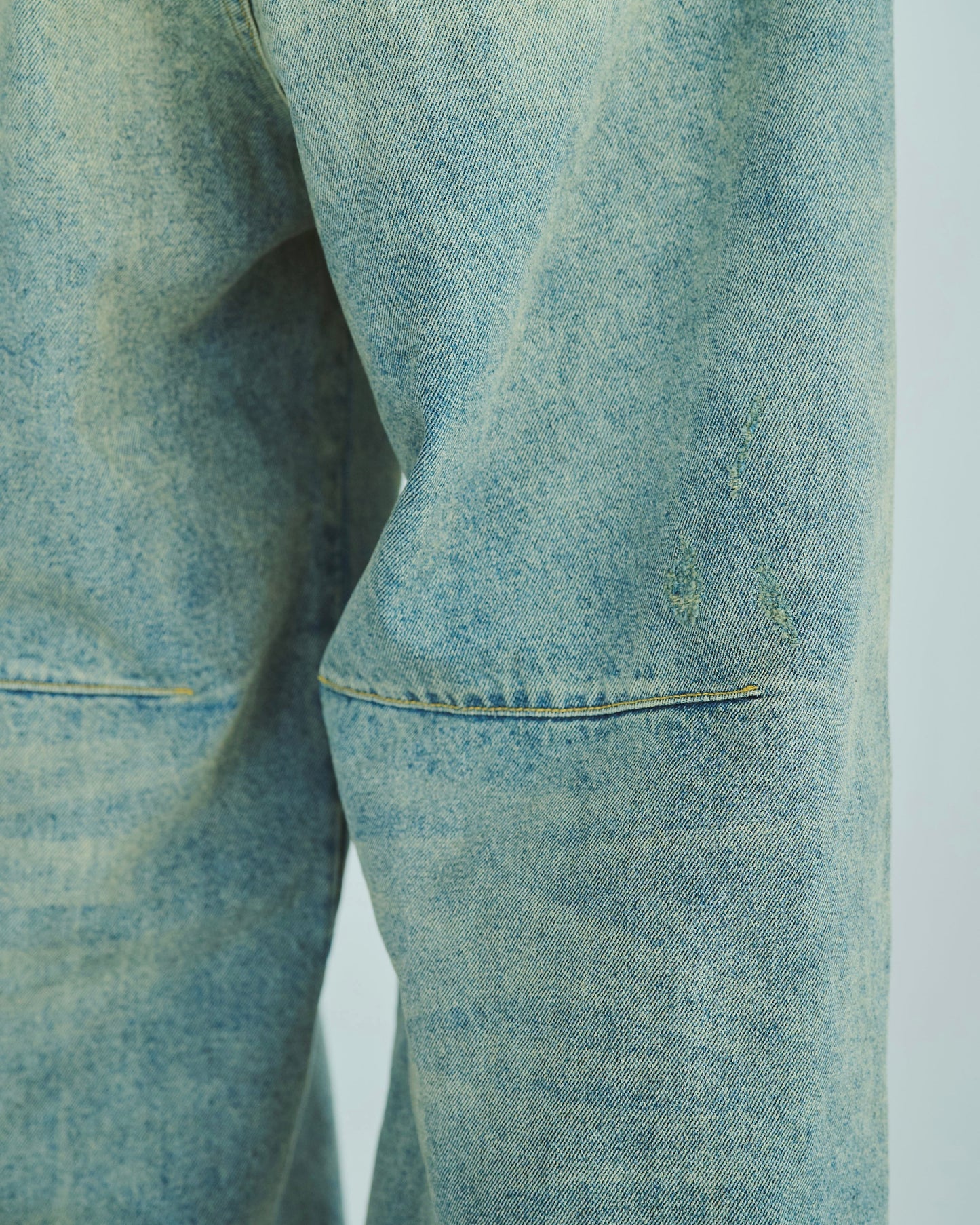 wide baggy overdye denim trousers