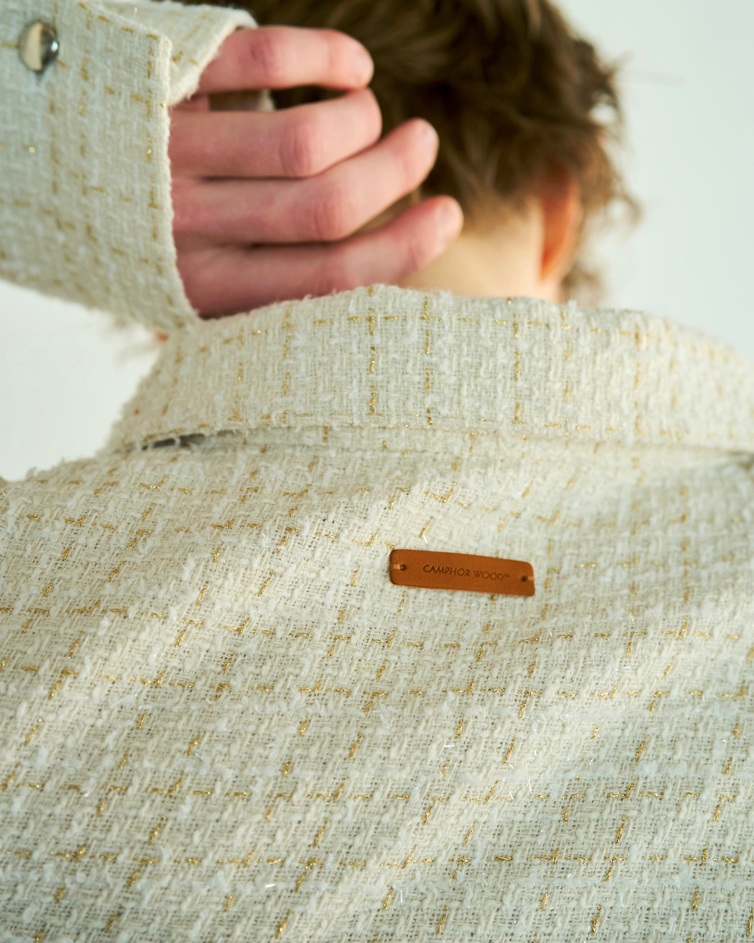 lame tweed double zipper shirt jacket – CAMPHOR WOOD