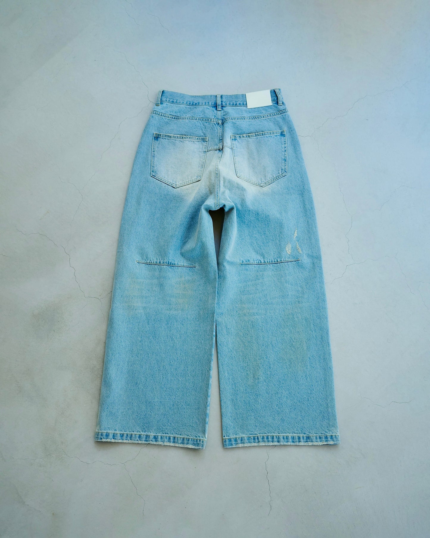 wide baggy overdye denim trousers