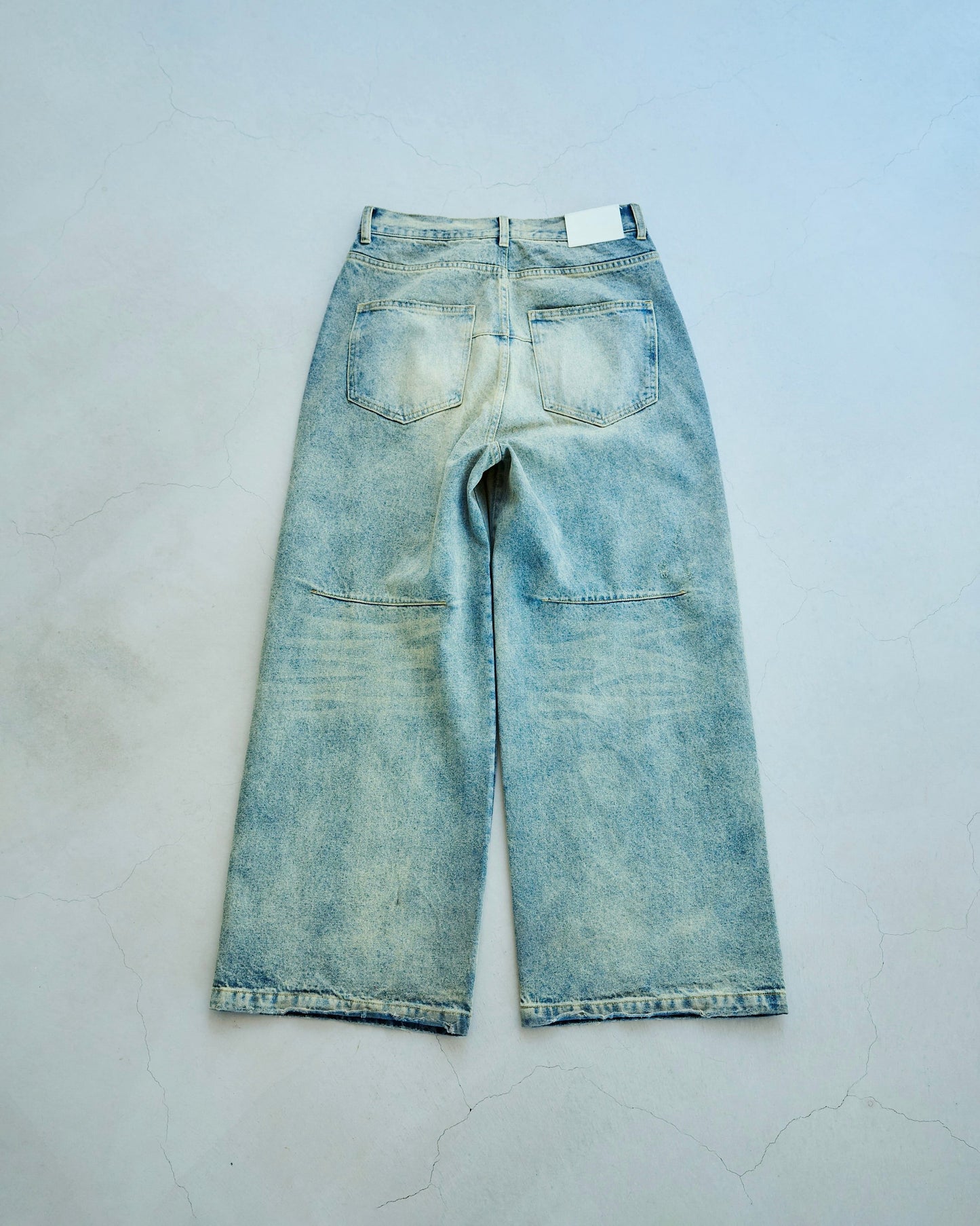 wide baggy overdye denim trousers
