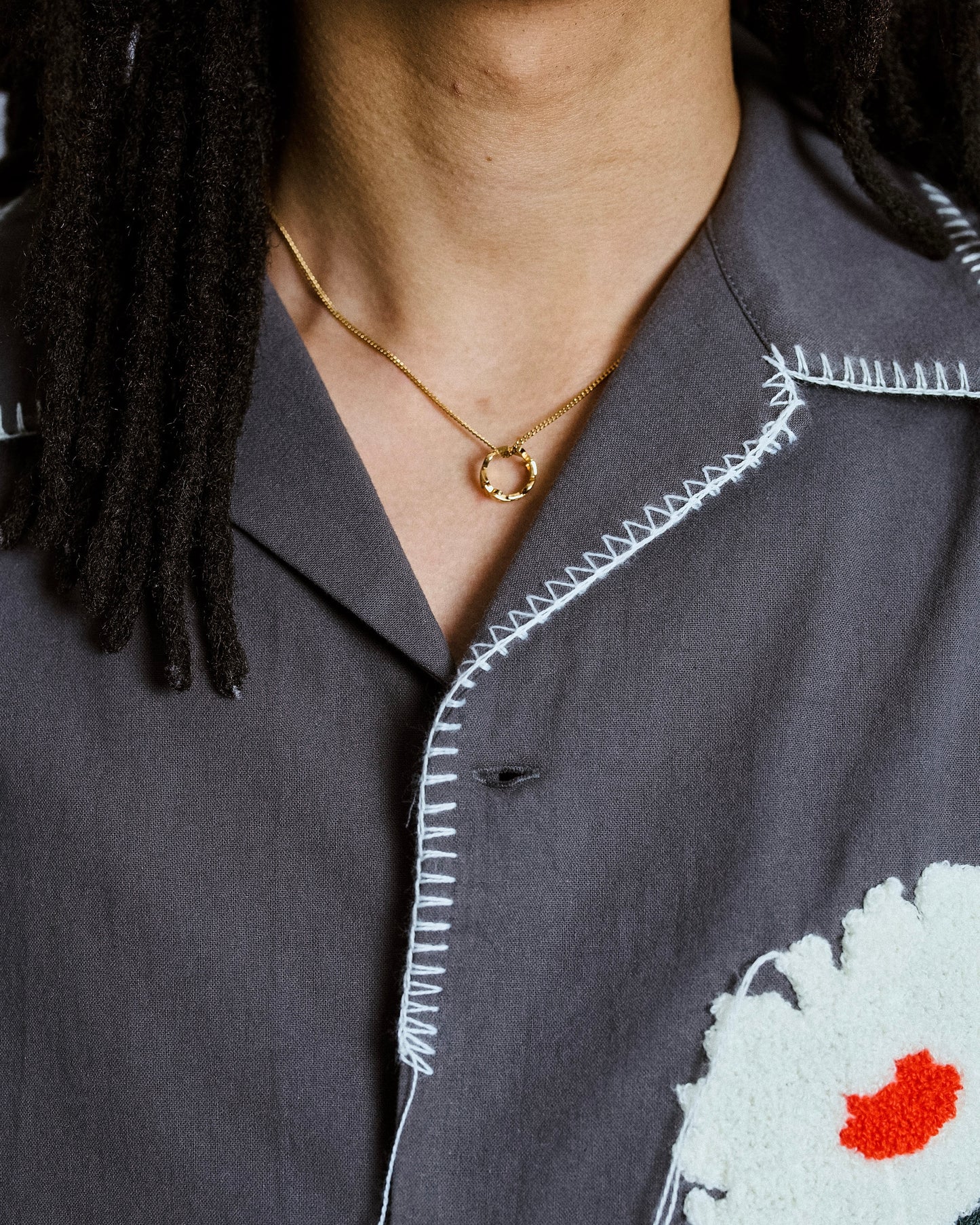 flower embroidery SAGARA h/s shirt
