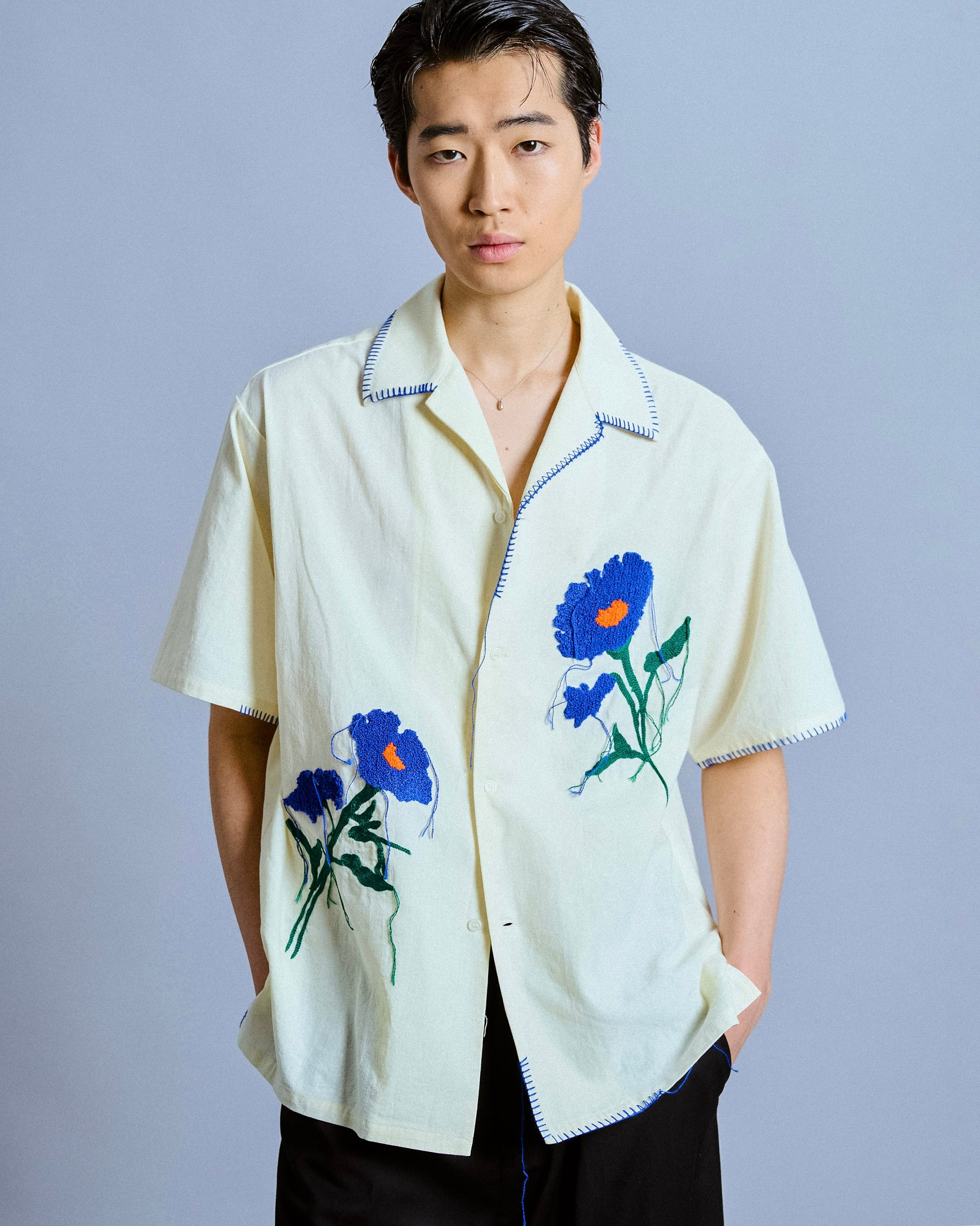 【即完‼️】Camphor wood flower embroideryshirt flower embroidery SAGARA h/s shirt – CAMPHOR WOOD - OFFICIAL