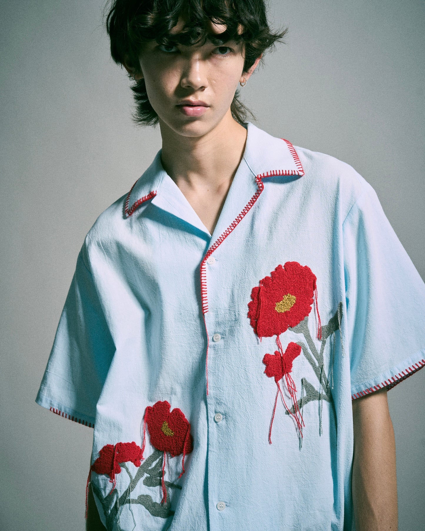 FLOWER EMBROIDERY SAGARA H/S SHIRT
