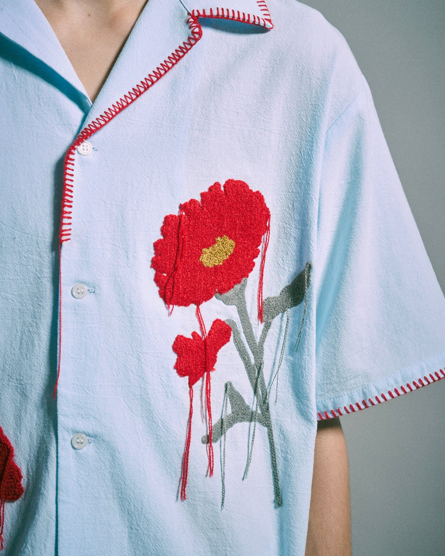 FLOWER EMBROIDERY SAGARA H/S SHIRT