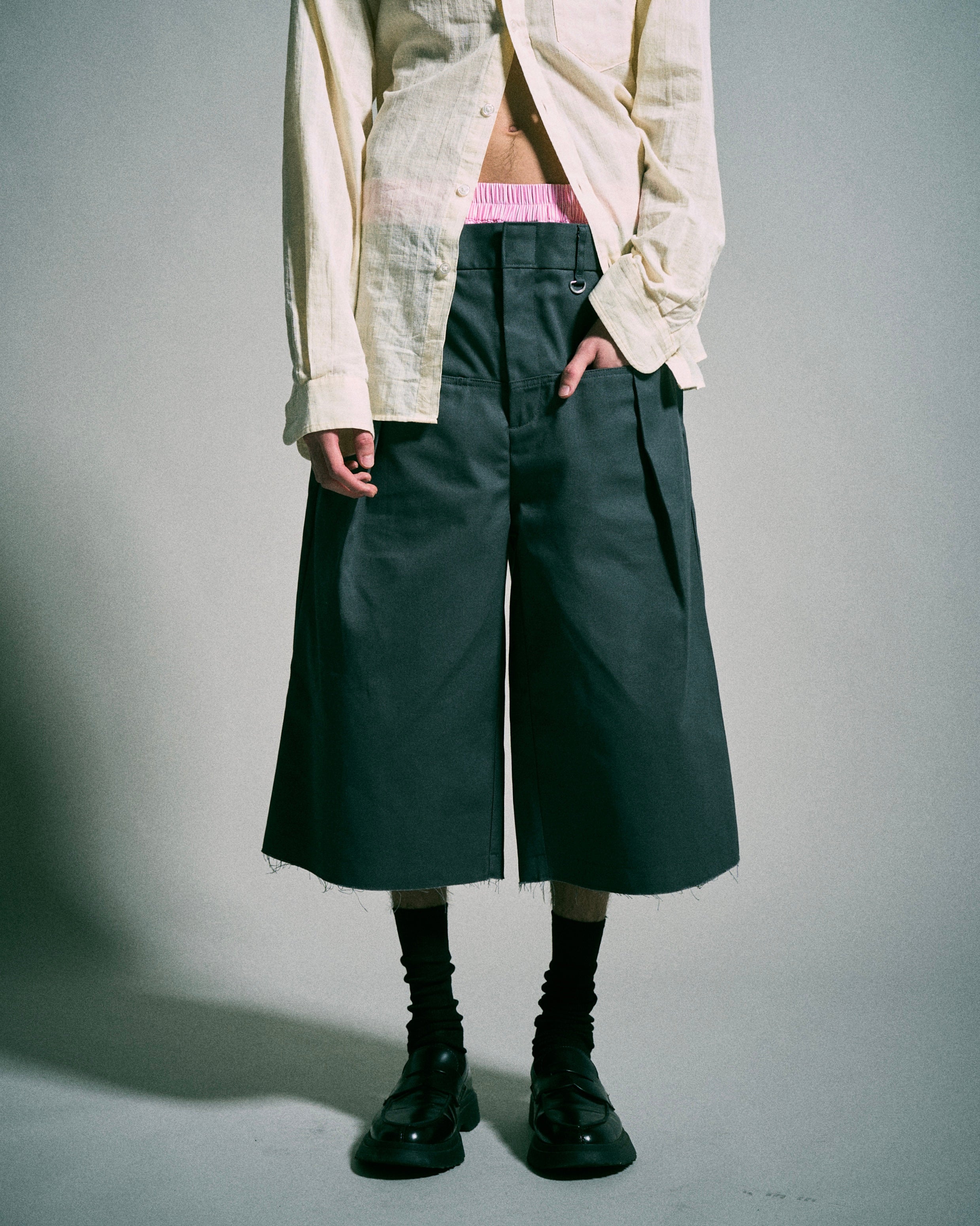 Dickies®︎×CAMPHORWOOD 】LAYERED BOXER CUT-OFF WIDE CHINO SHORTS