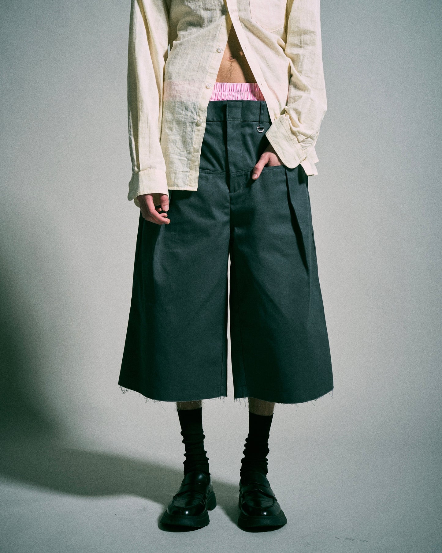 【 Dickies®︎×CAMPHORWOOD 】LAYERED BOXER CUT-OFF WIDE CHINO SHORTS