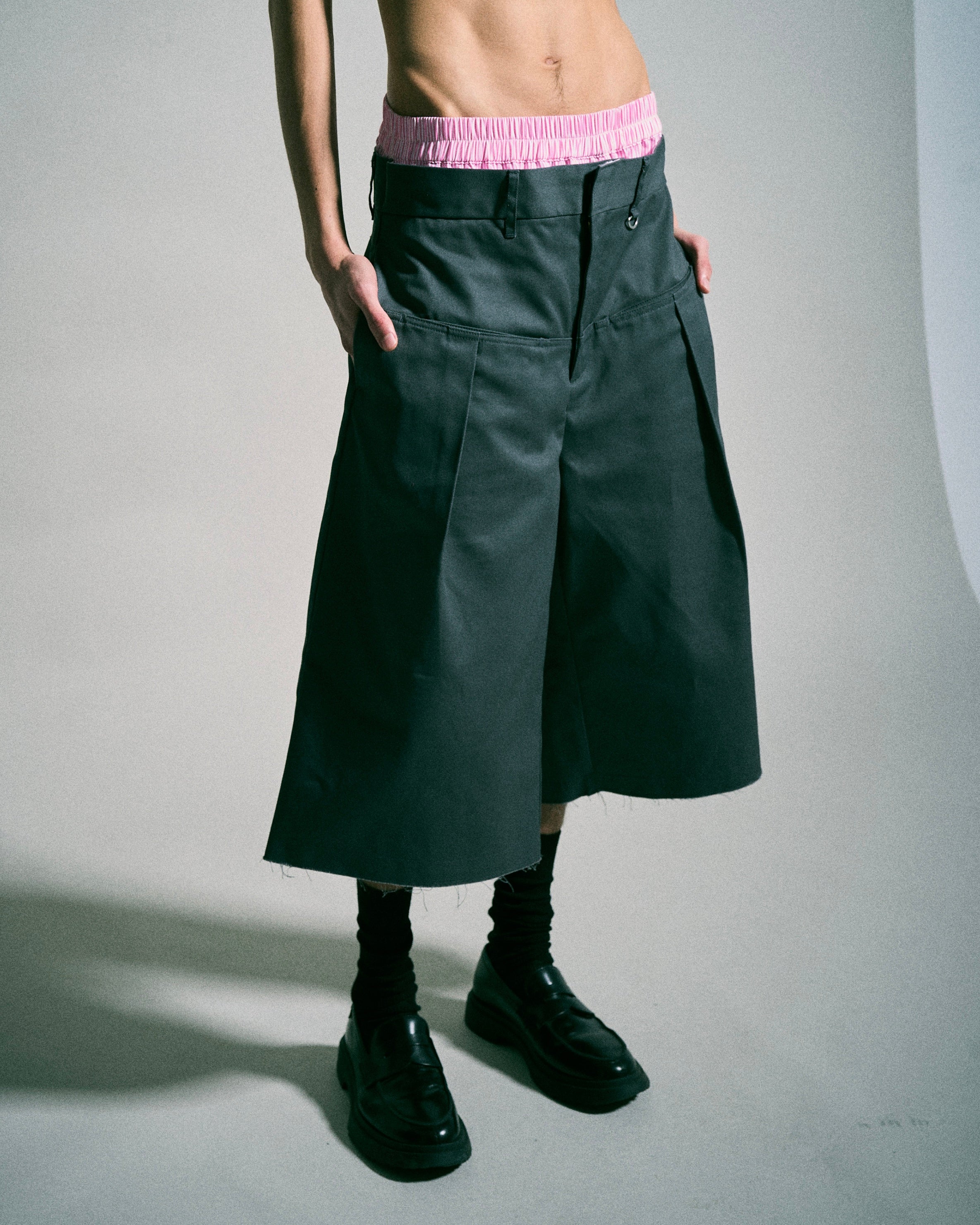 Dickies®︎×CAMPHORWOOD 】LAYERED BOXER CUT-OFF WIDE CHINO SHORTS