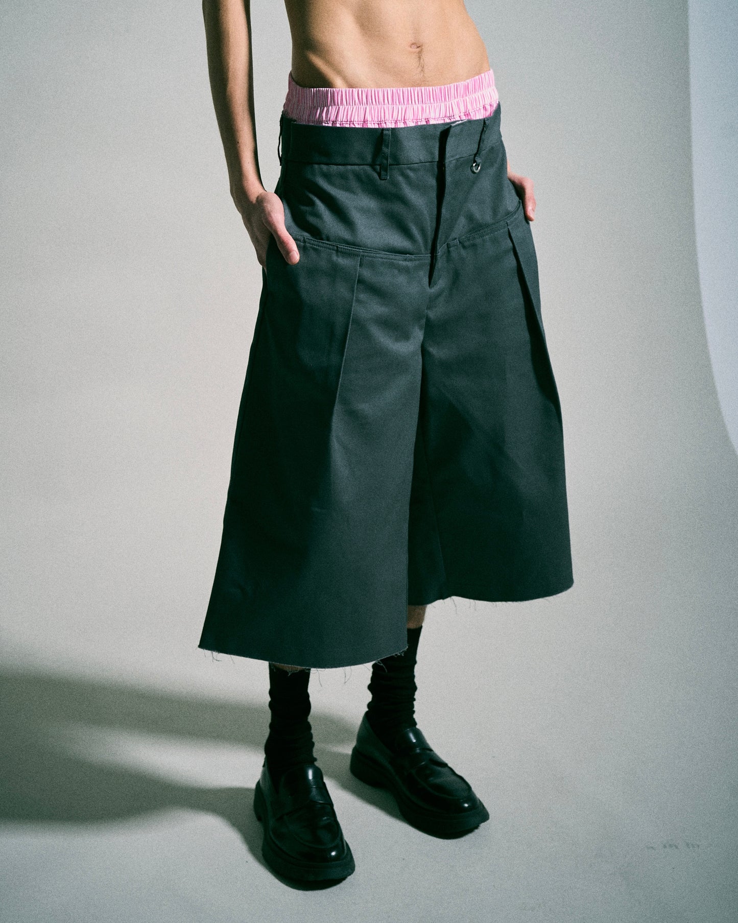【 Dickies®︎×CAMPHORWOOD 】LAYERED BOXER CUT-OFF WIDE CHINO SHORTS