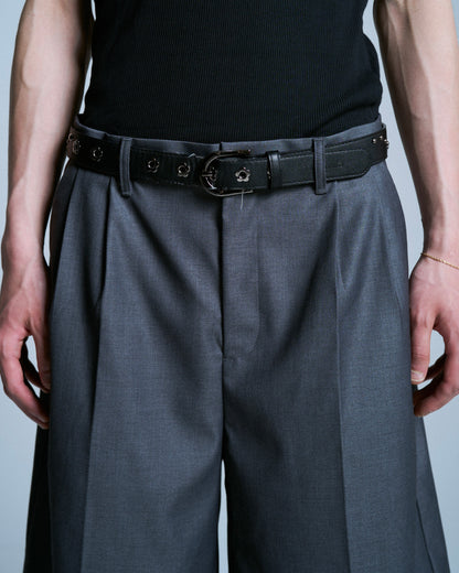 CUT OFF LAYERED SLACKS SHORTS