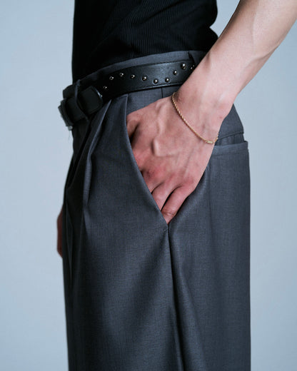 CUT OFF LAYERED SLACKS SHORTS