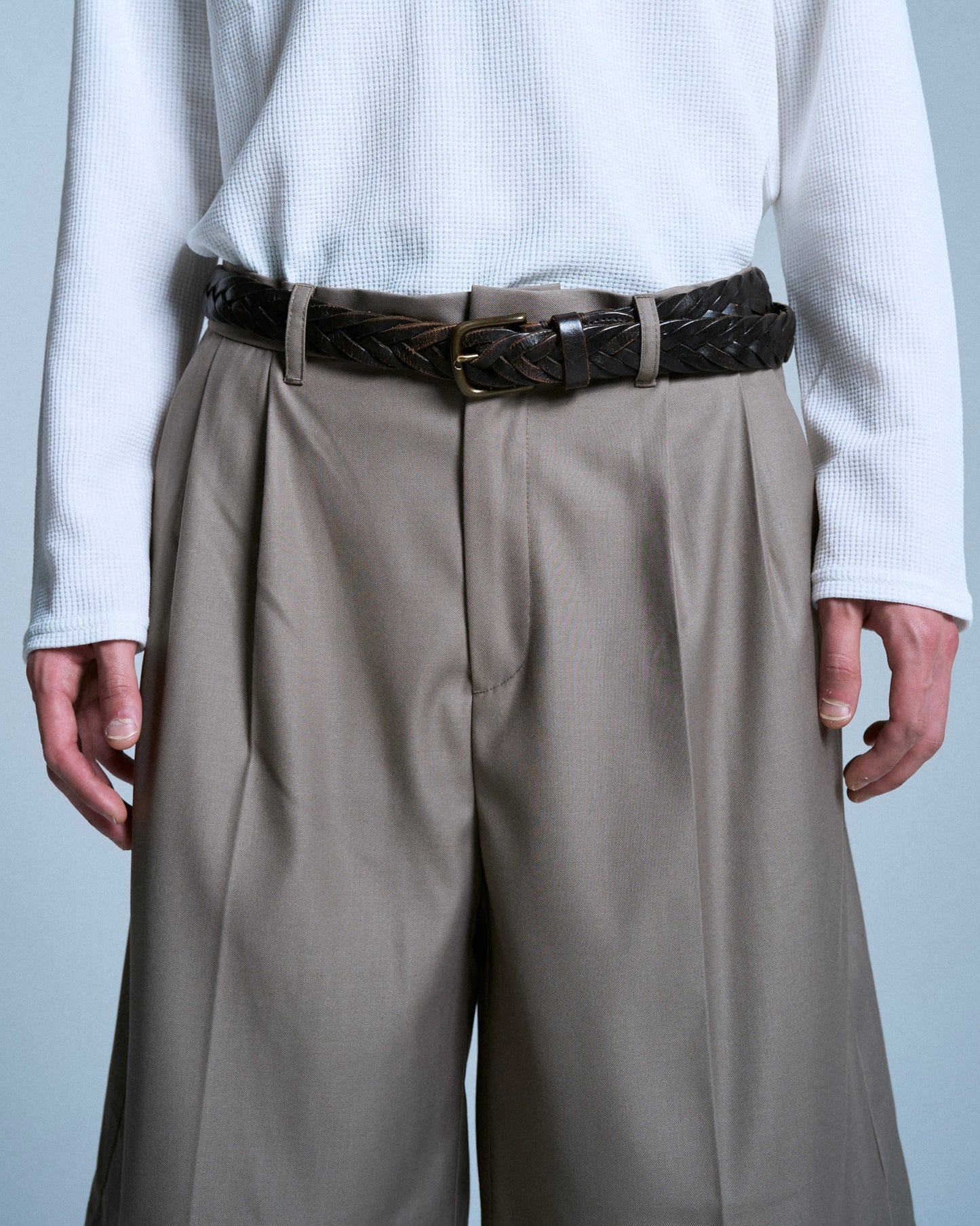 CUT OFF LAYERED SLACKS SHORTS