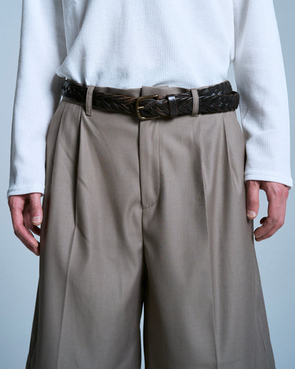 CUT OFF LAYERED SLACKS SHORTS