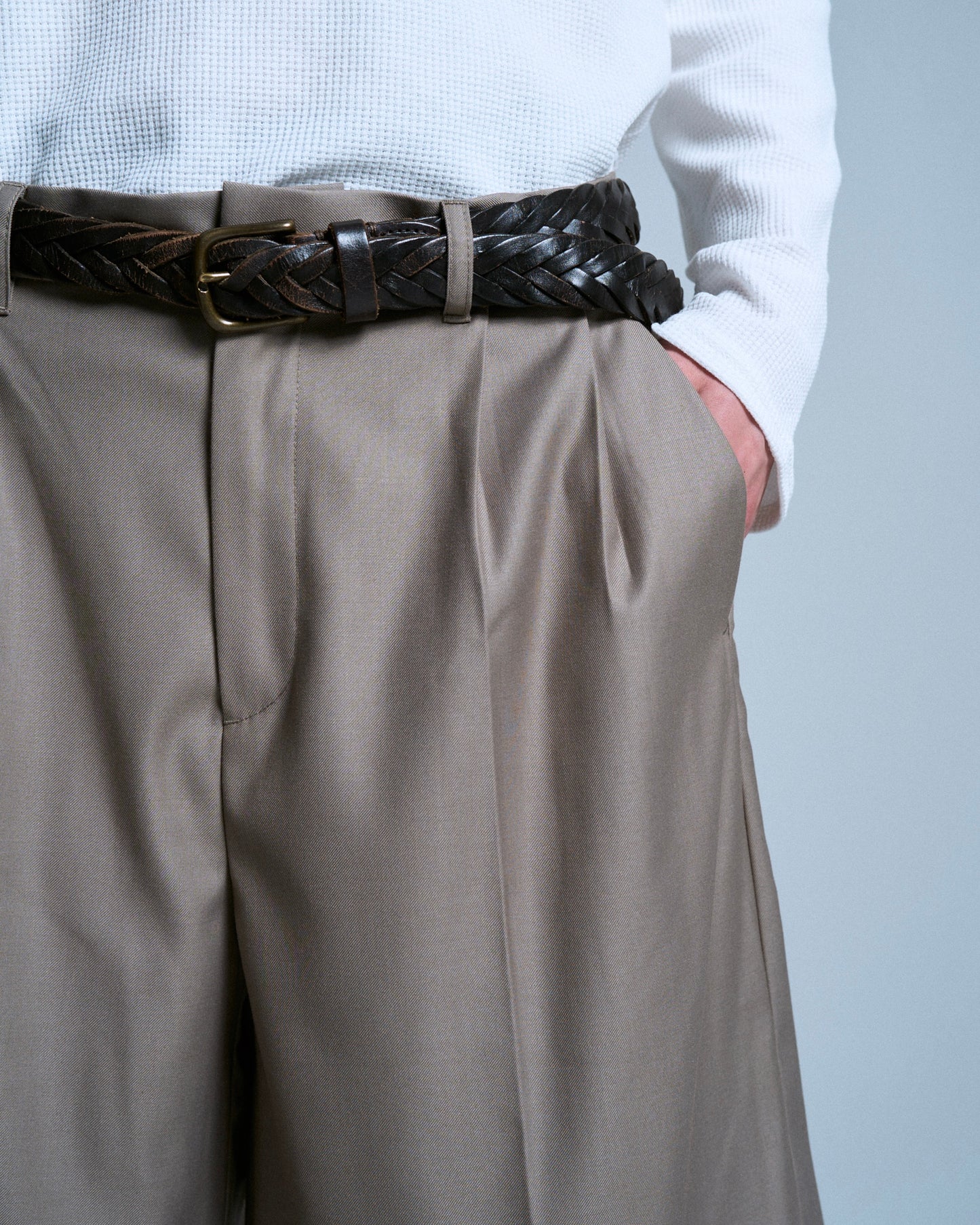 CUT OFF LAYERED SLACKS SHORTS