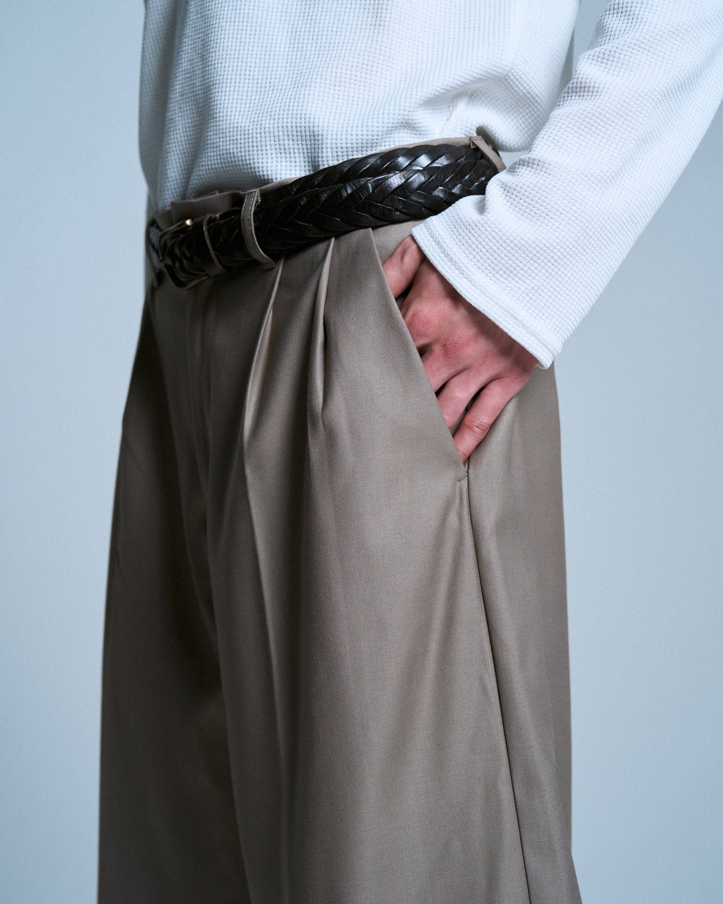 CUT OFF LAYERED SLACKS SHORTS