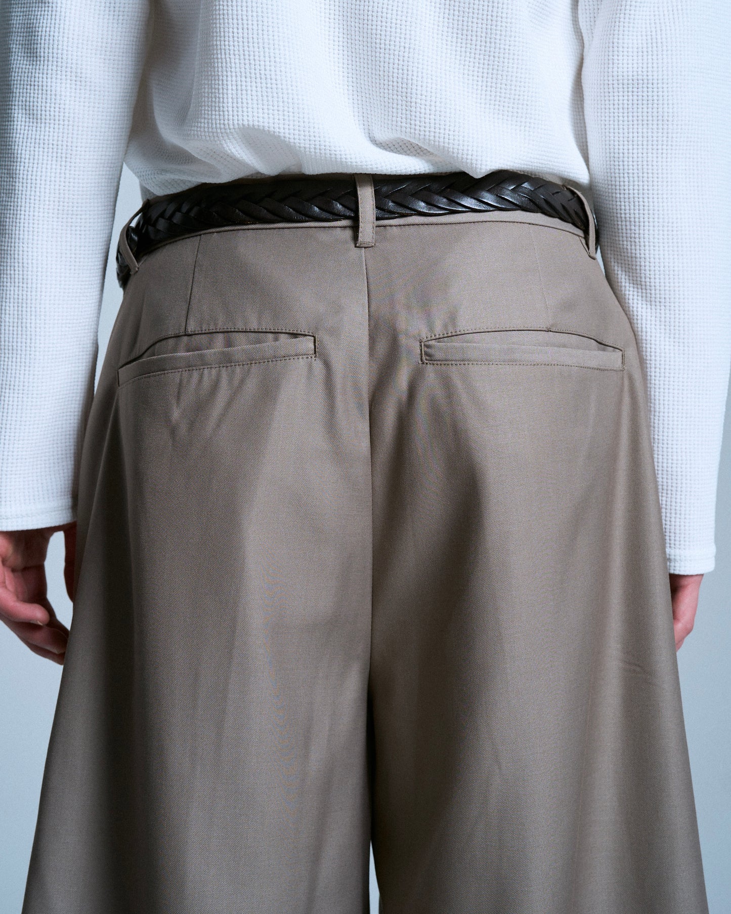 CUT OFF LAYERED SLACKS SHORTS