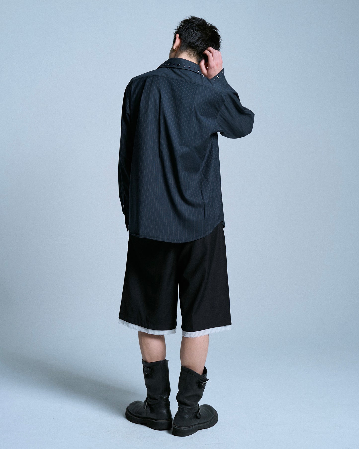 CUT OFF LAYERED SLACKS SHORTS