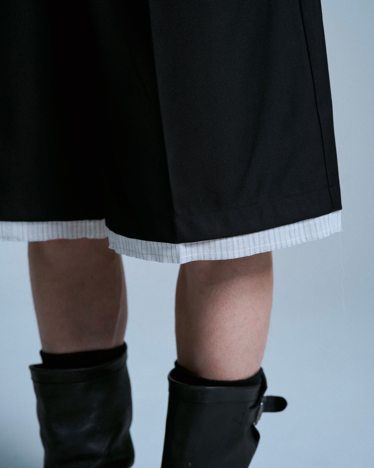 CUT OFF LAYERED SLACKS SHORTS