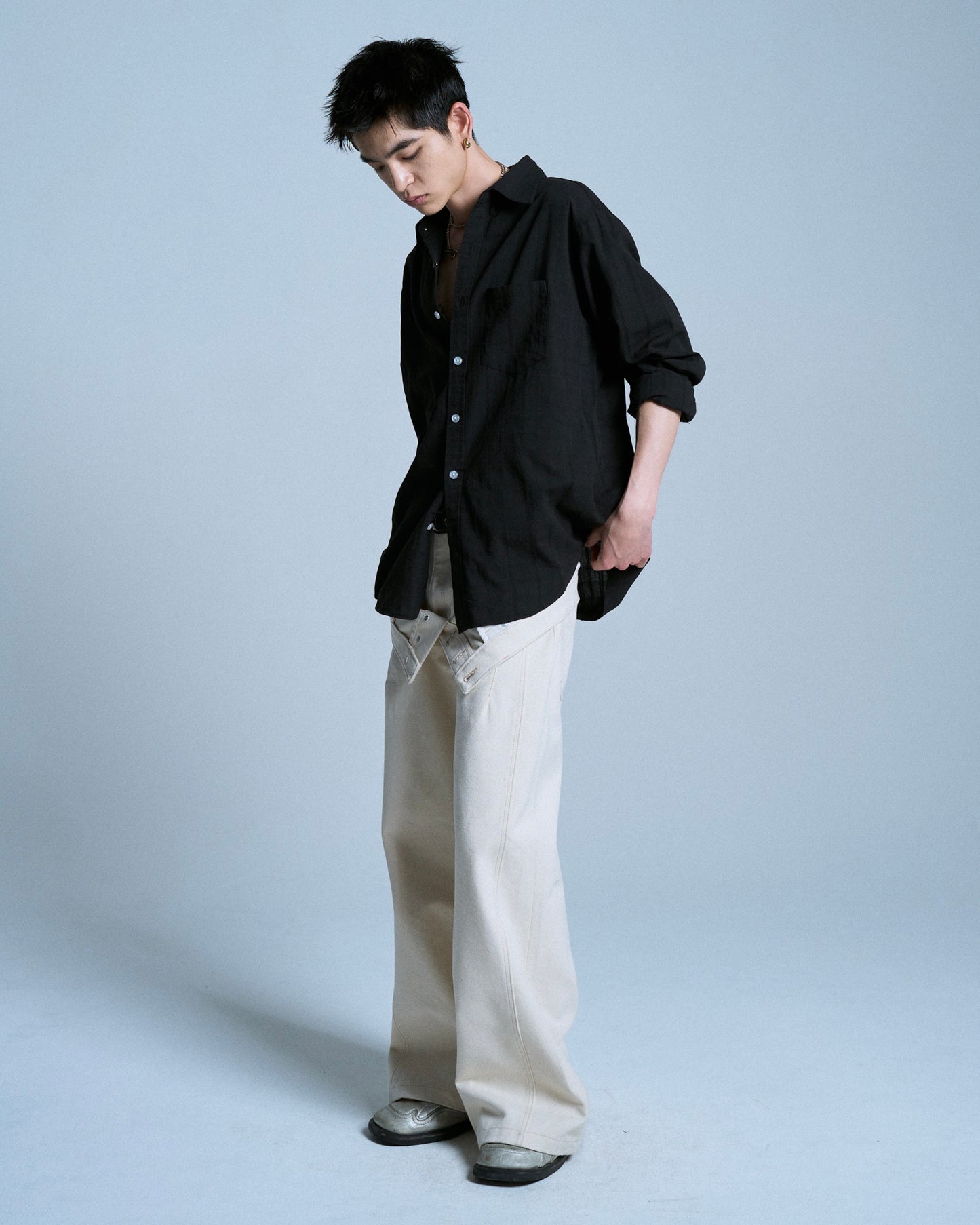 DOUBLE WAIST SLUB RIGID DENIM