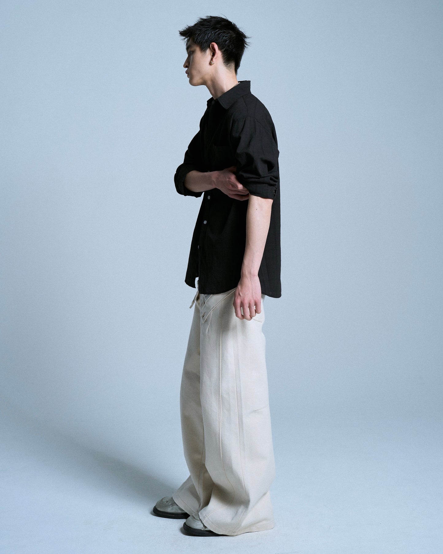 DOUBLE WAIST SLUB RIGID DENIM