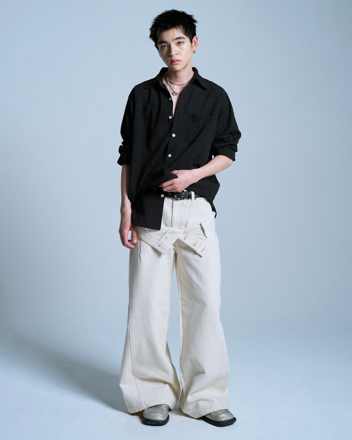 DOUBLE WAIST SLUB RIGID DENIM