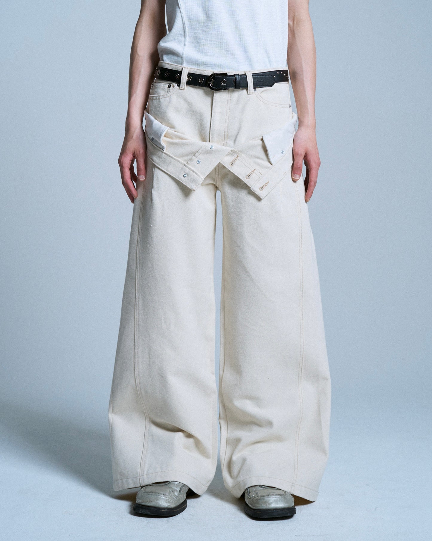 DOUBLE WAIST SLUB RIGID DENIM