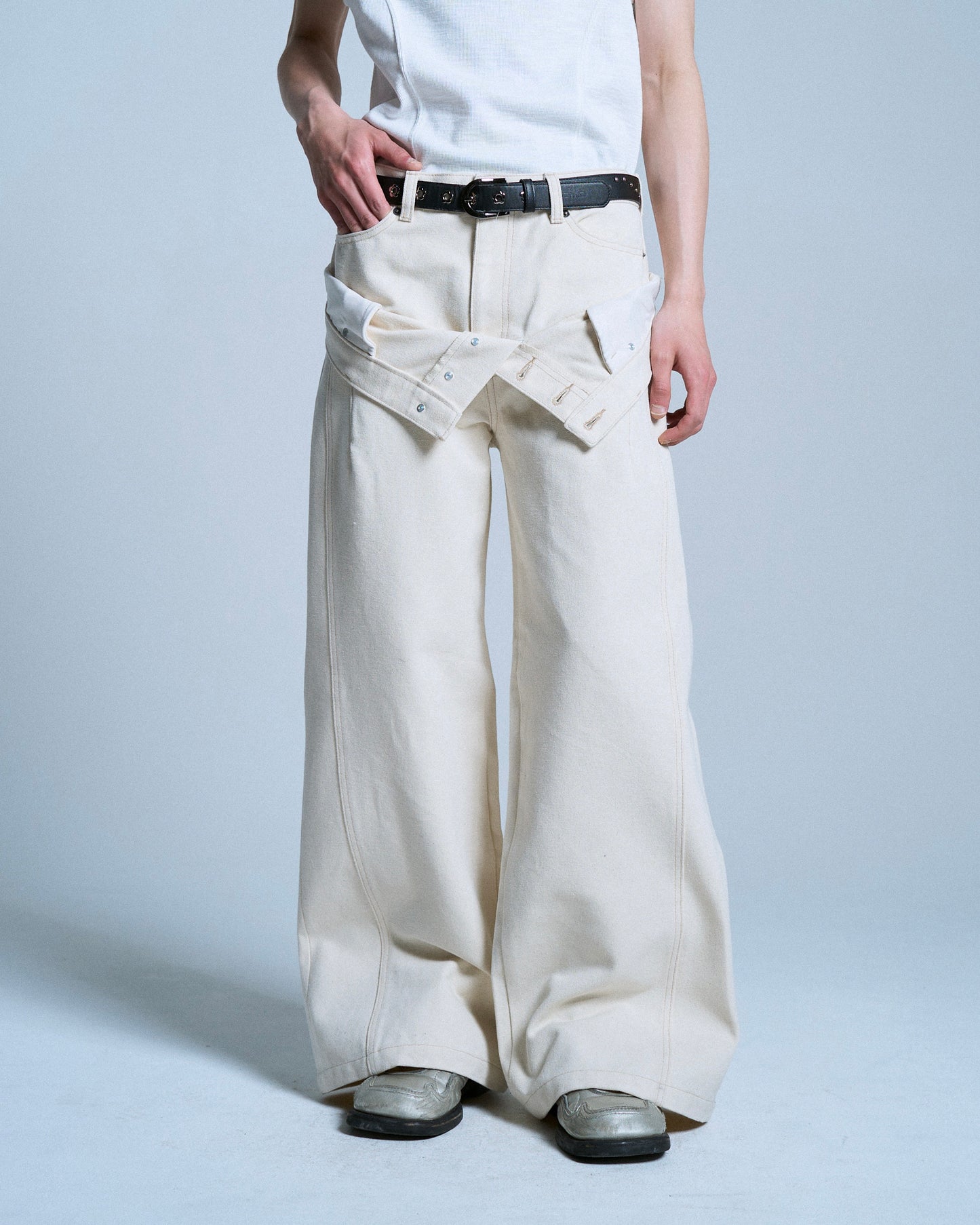 DOUBLE WAIST SLUB RIGID DENIM