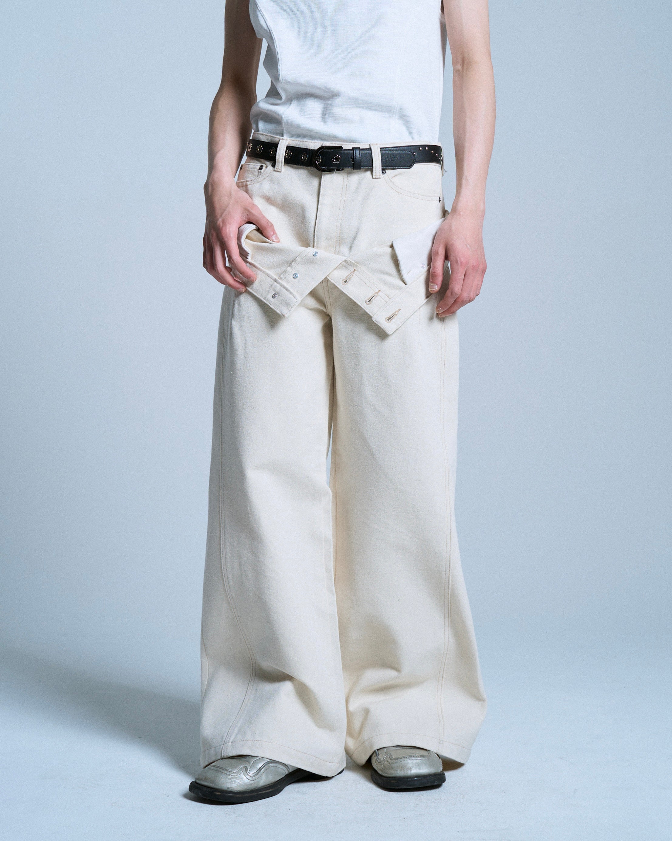新品 40s 復刻 THE RUGGED MUSEUM トラウザー ダブルニー DOUBLE WAIST SLUB RIGID DENIM – CAMPHOR WOOD - OFFICIAL ONLINE