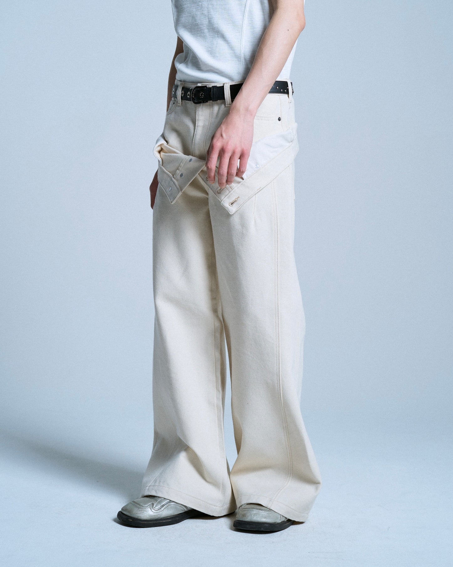 DOUBLE WAIST SLUB RIGID DENIM