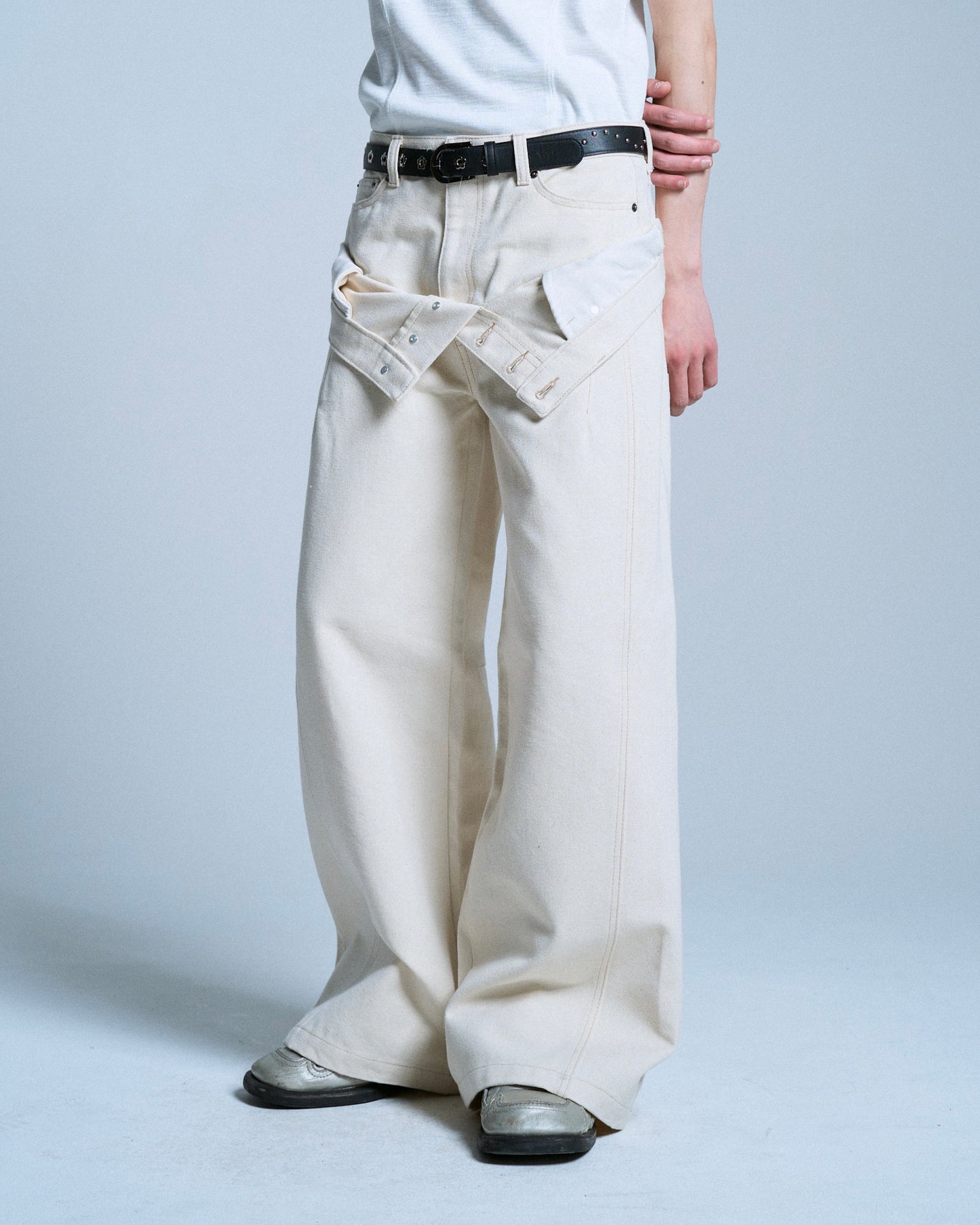 DOUBLE WAIST SLUB RIGID DENIM