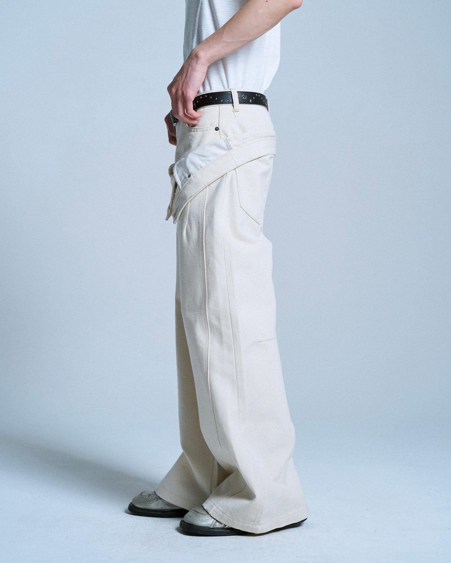 DOUBLE WAIST SLUB RIGID DENIM