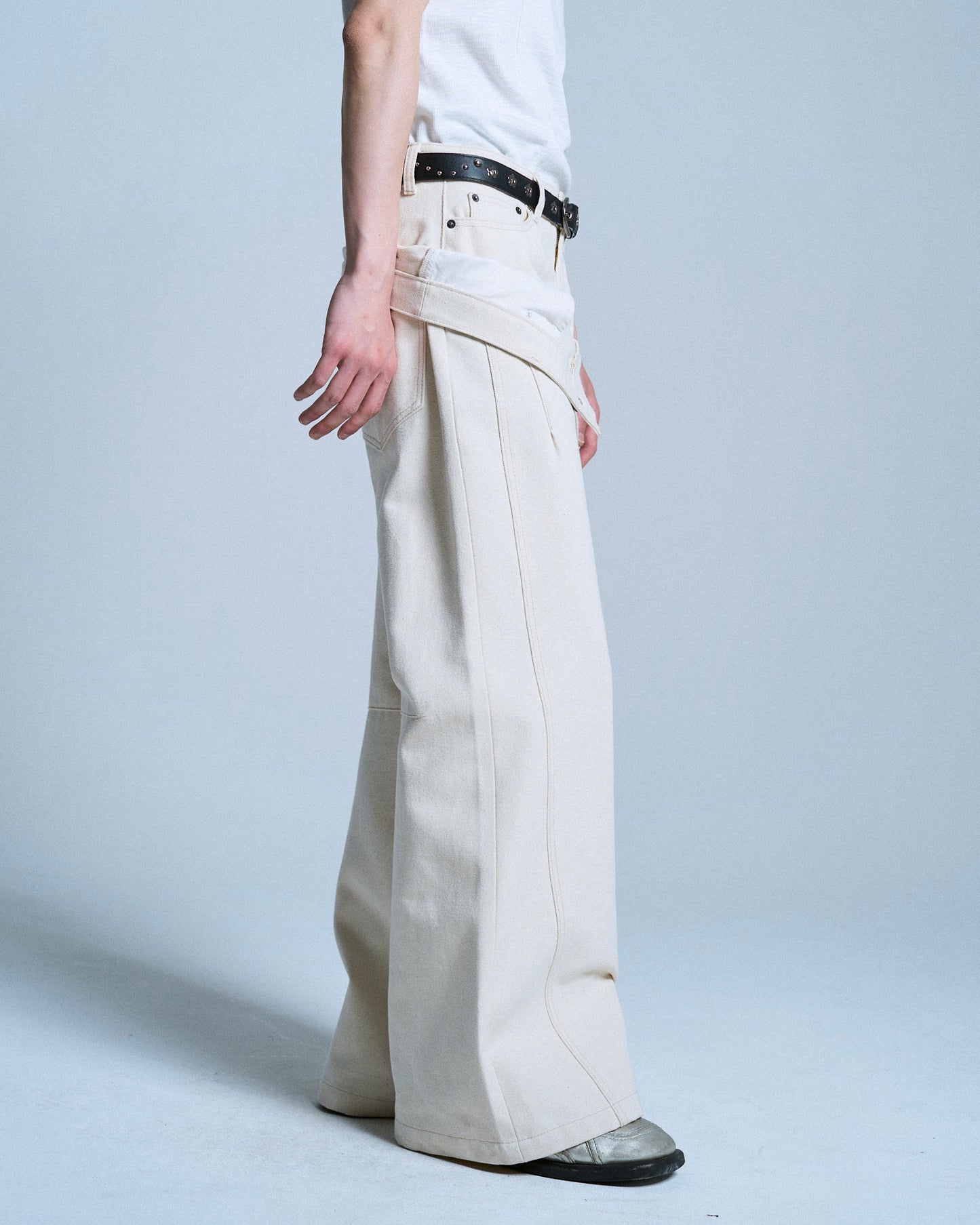 DOUBLE WAIST SLUB RIGID DENIM