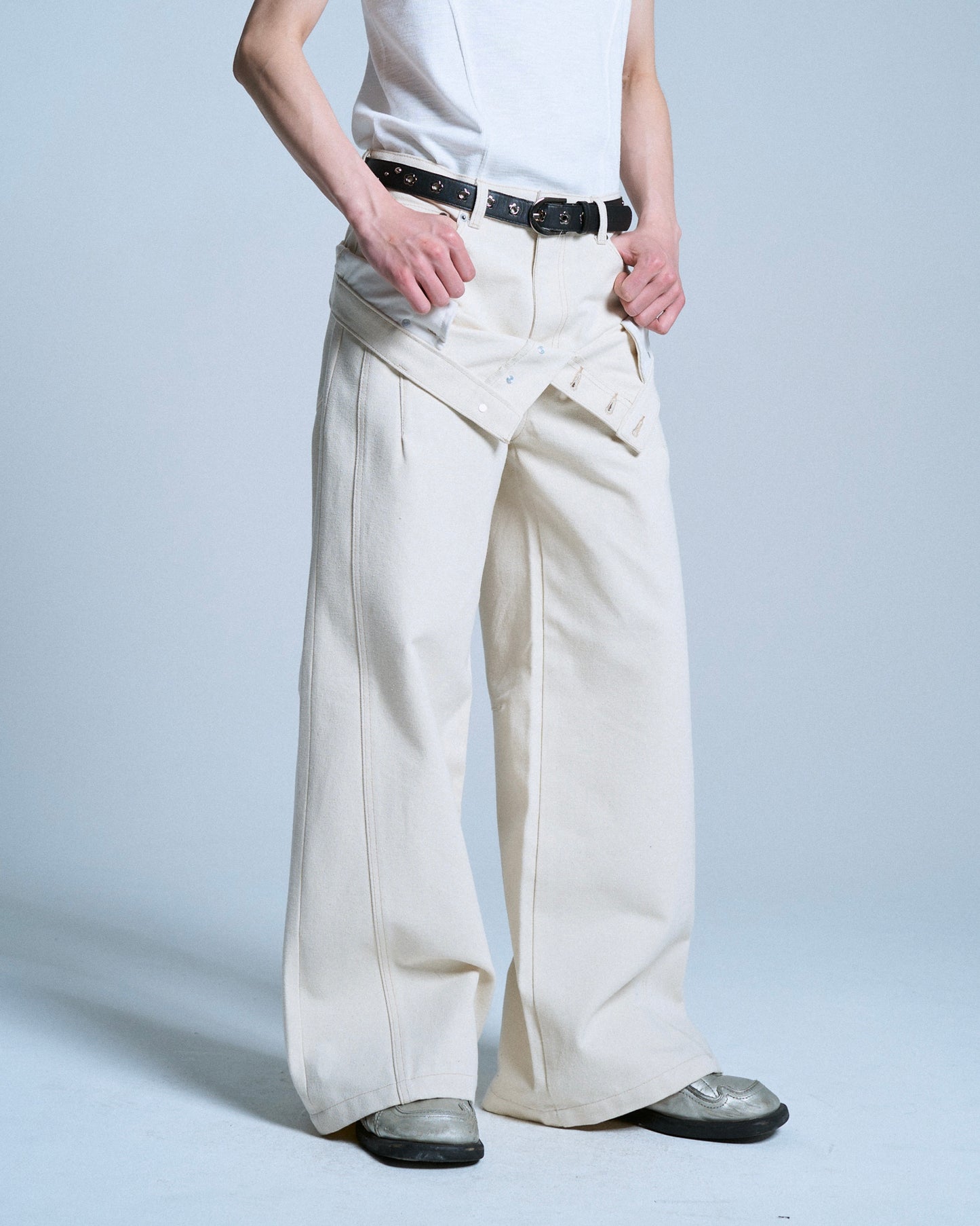 DOUBLE WAIST SLUB RIGID DENIM