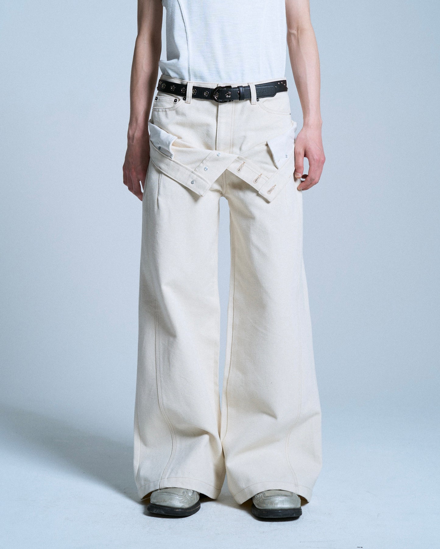 DOUBLE WAIST SLUB RIGID DENIM