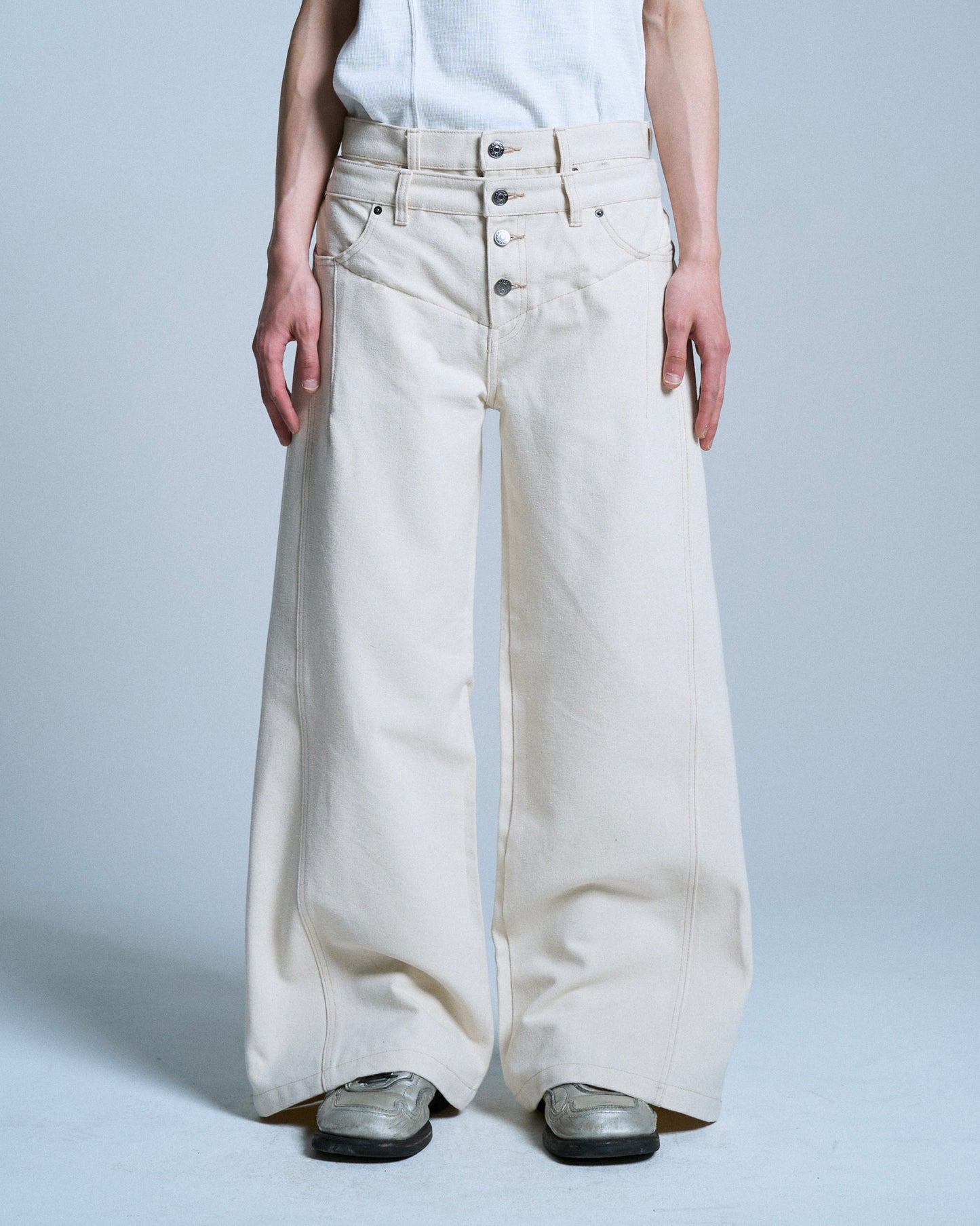 DOUBLE WAIST SLUB RIGID DENIM