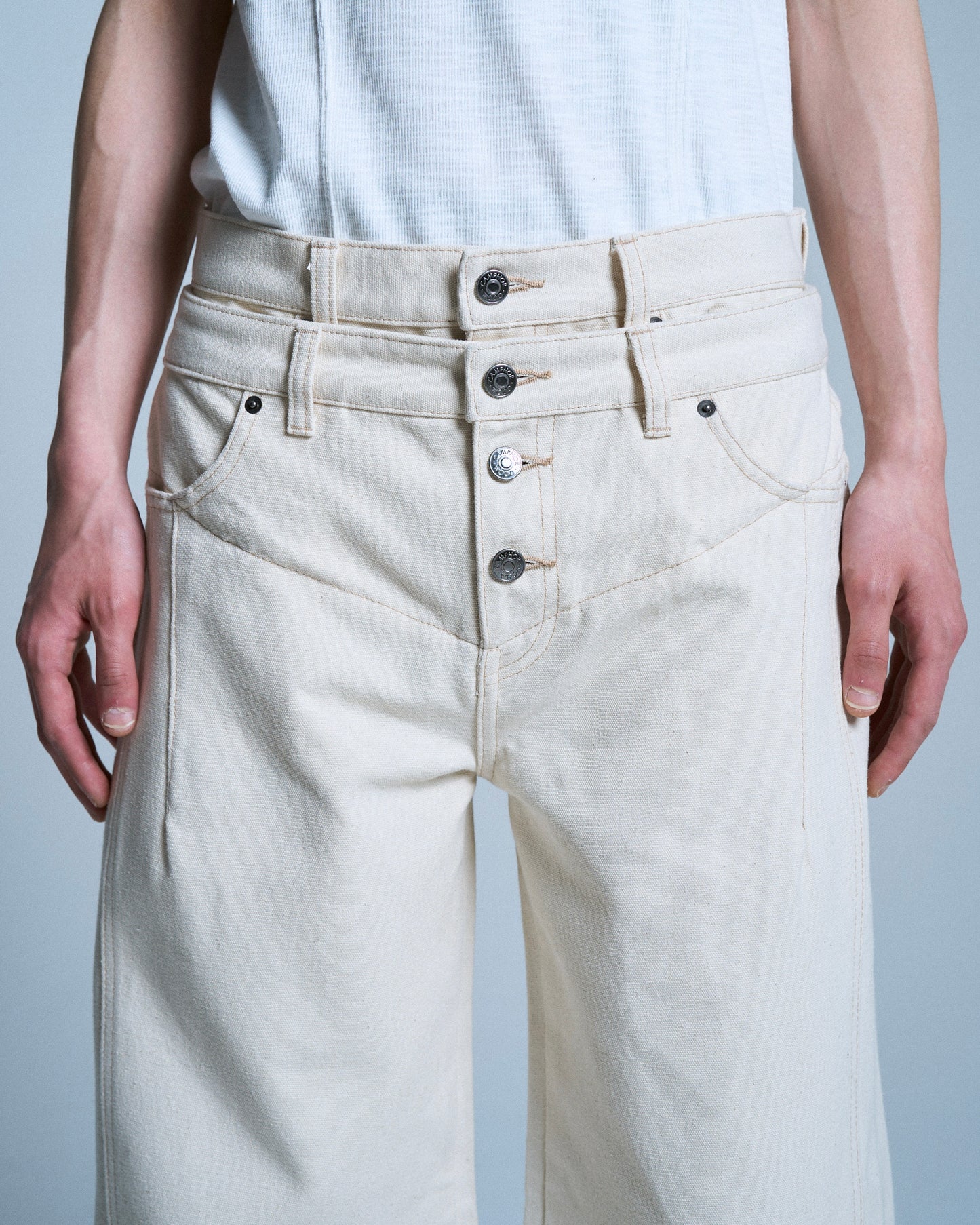 DOUBLE WAIST SLUB RIGID DENIM