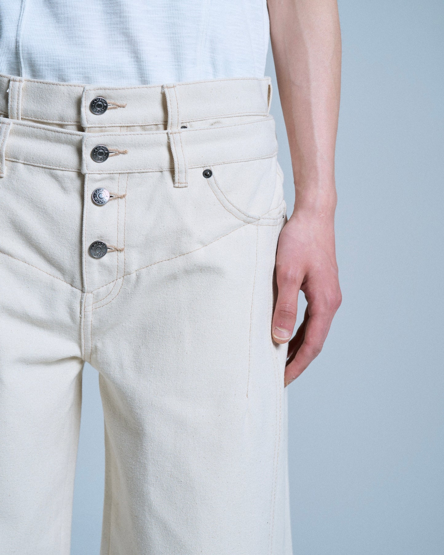 DOUBLE WAIST SLUB RIGID DENIM