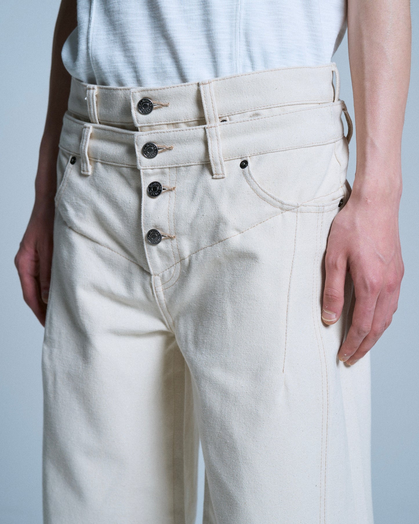 DOUBLE WAIST SLUB RIGID DENIM