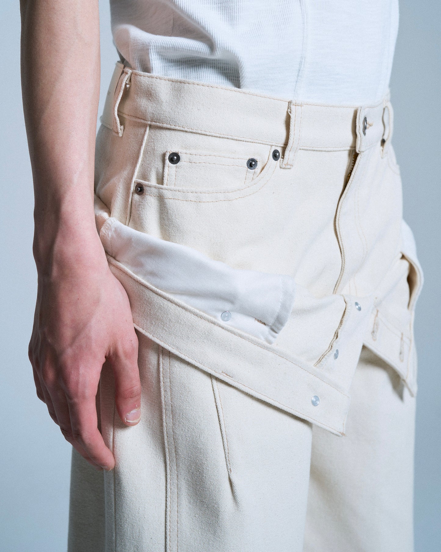 DOUBLE WAIST SLUB RIGID DENIM