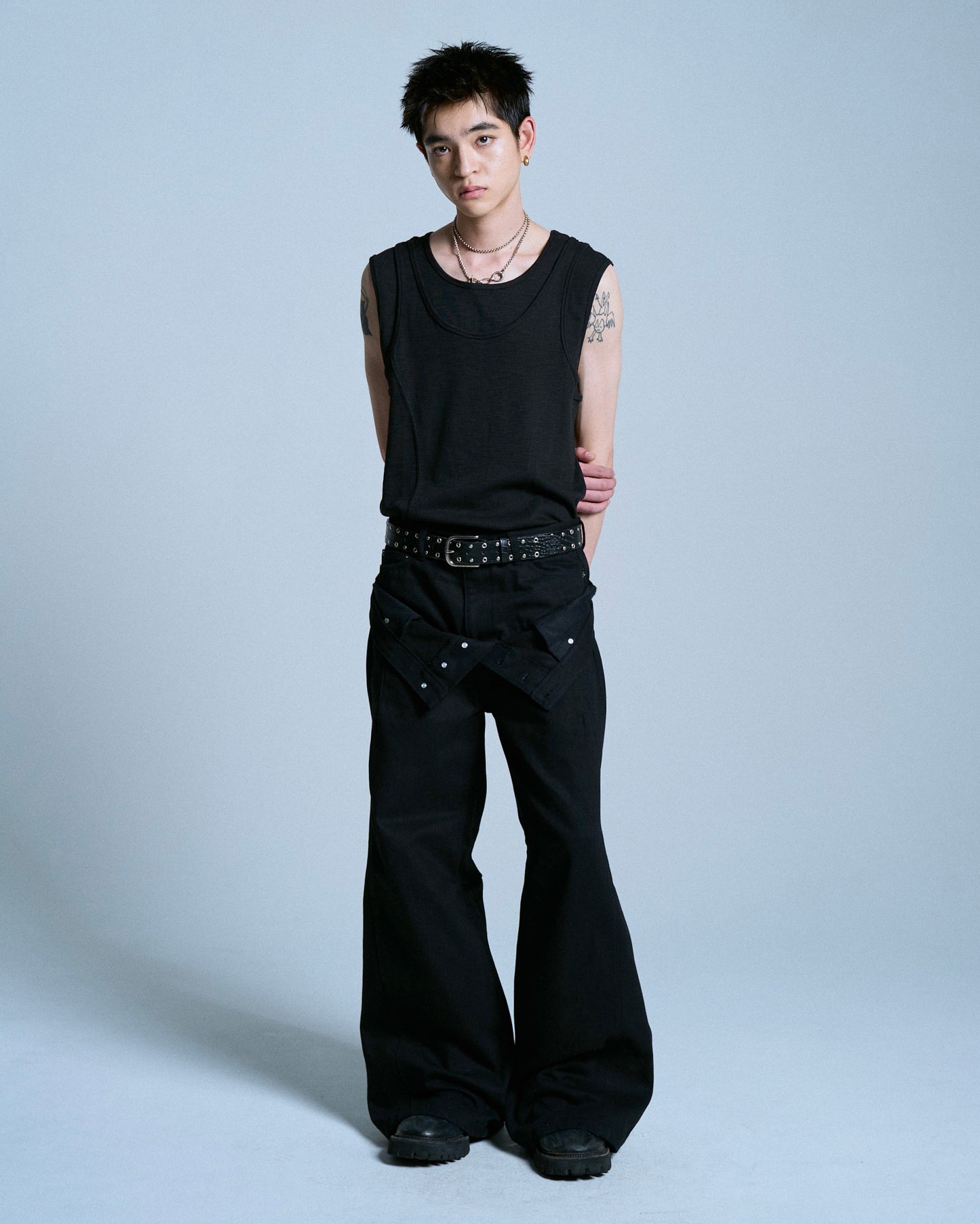 DOUBLE WAIST SLUB RIGID DENIM