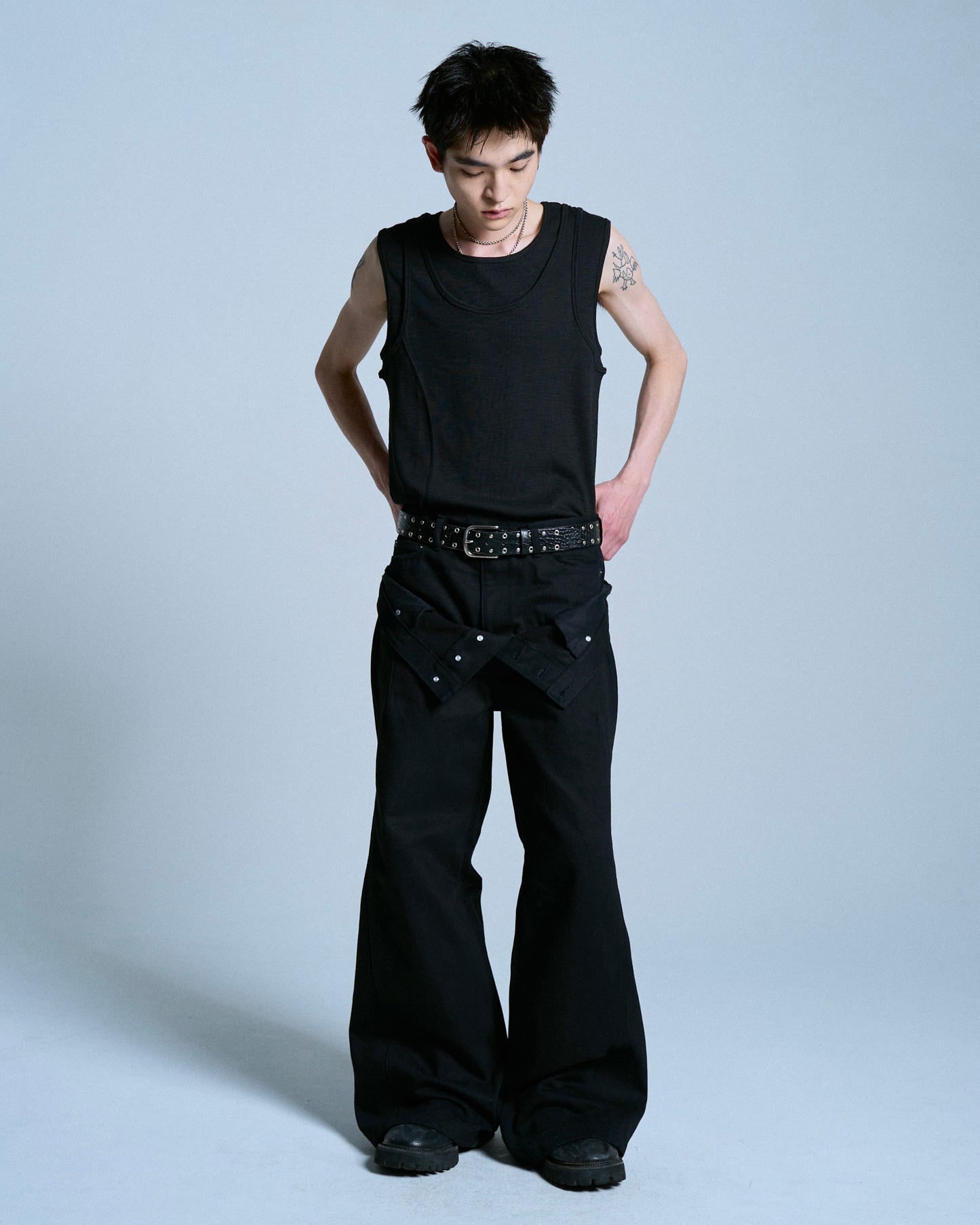 DOUBLE WAIST SLUB RIGID DENIM