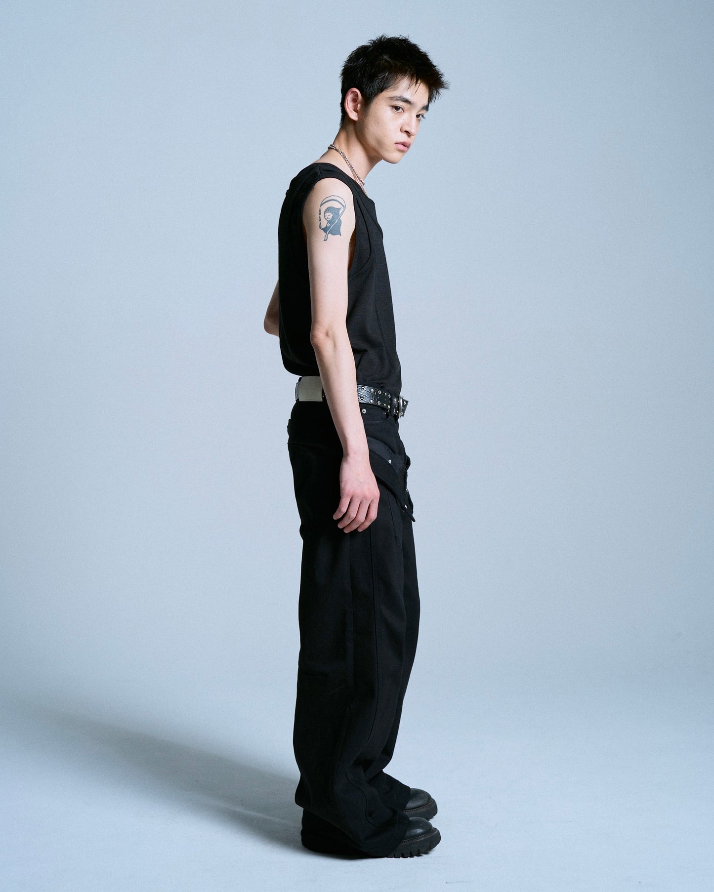 DOUBLE WAIST SLUB RIGID DENIM
