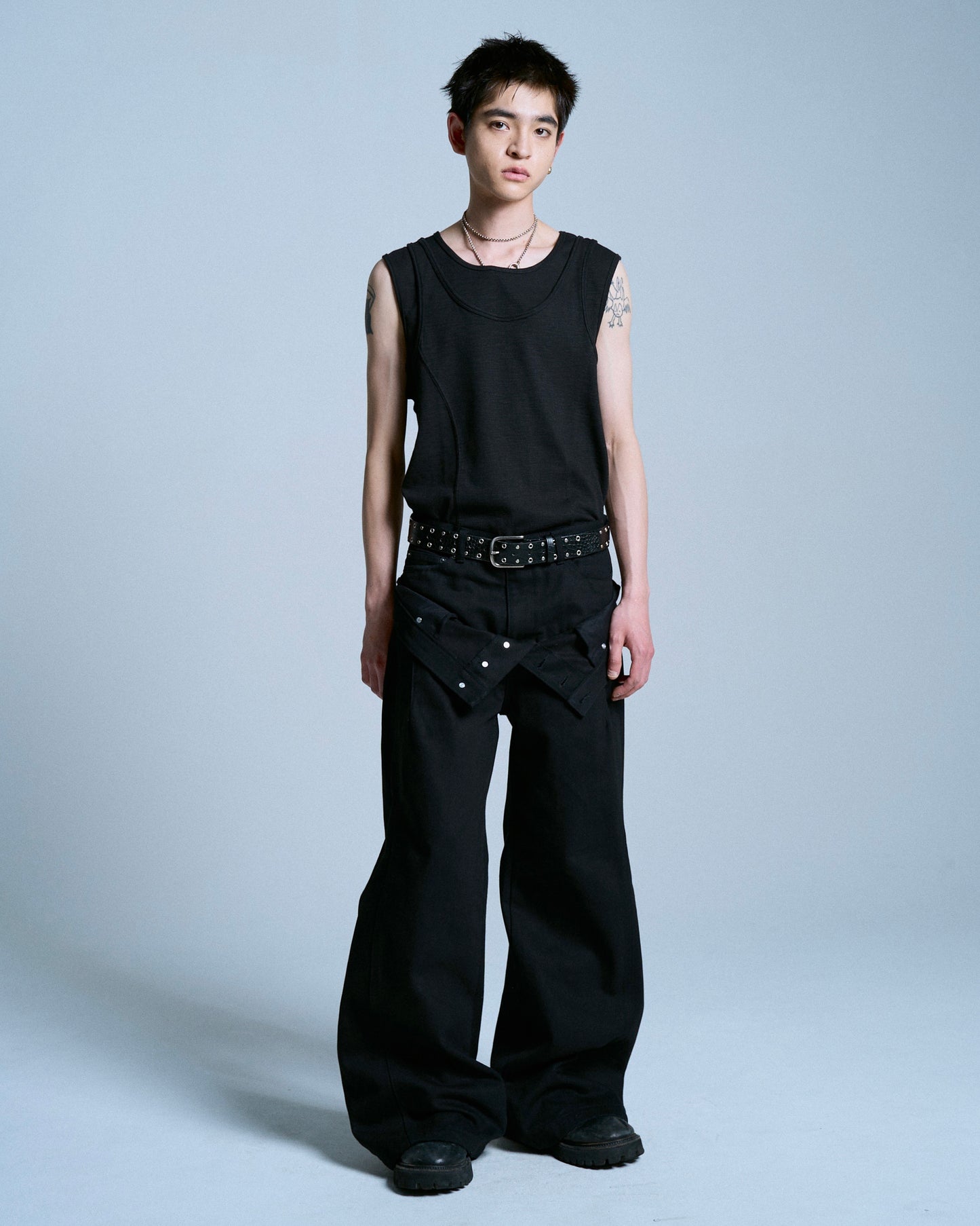 DOUBLE WAIST SLUB RIGID DENIM