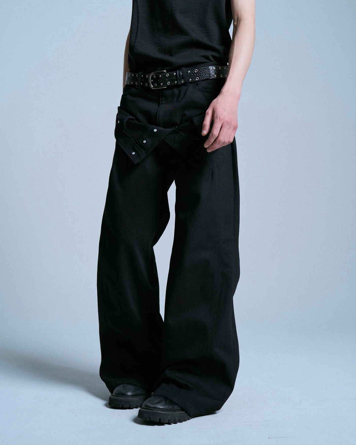 DOUBLE WAIST SLUB RIGID DENIM