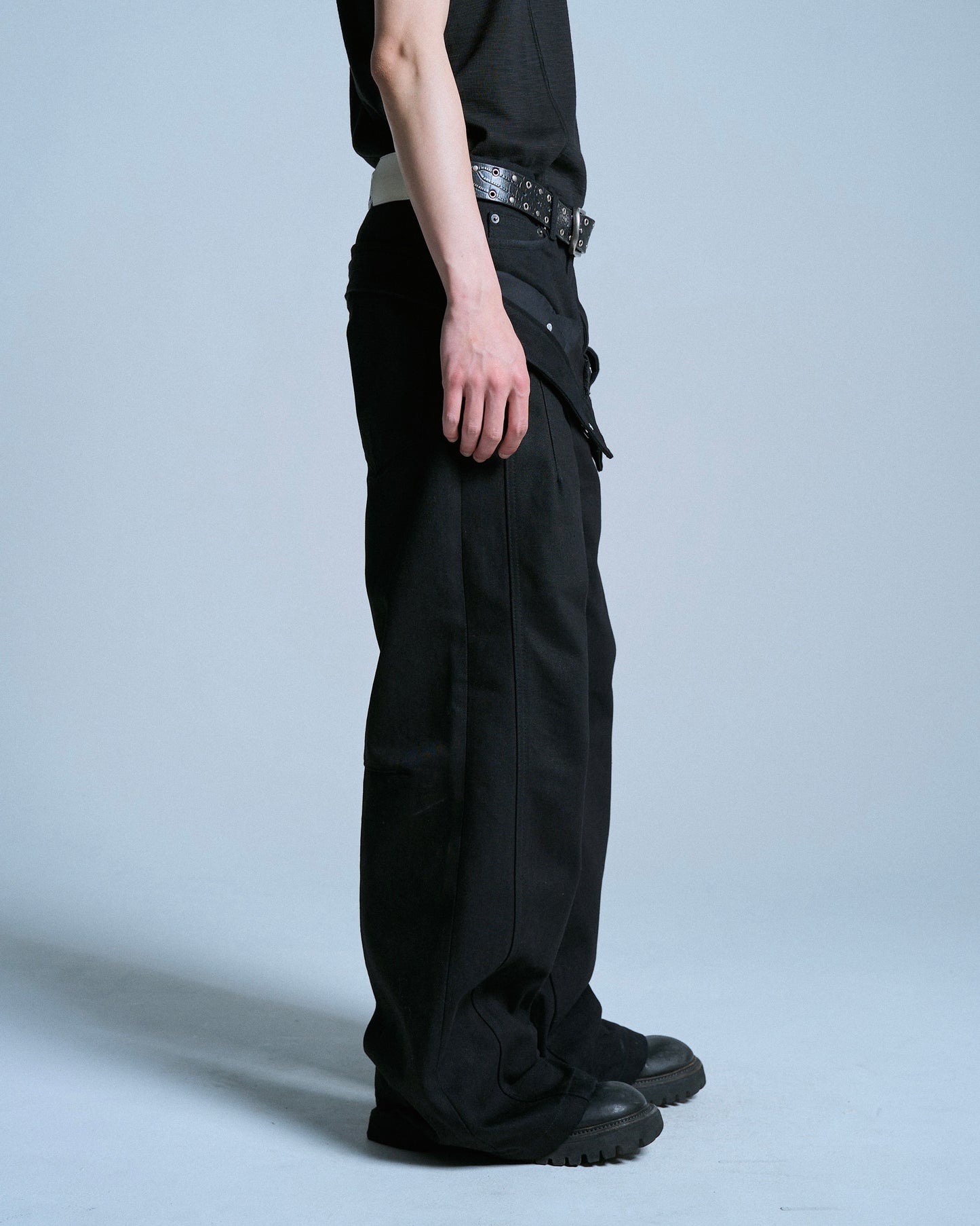 DOUBLE WAIST SLUB RIGID DENIM